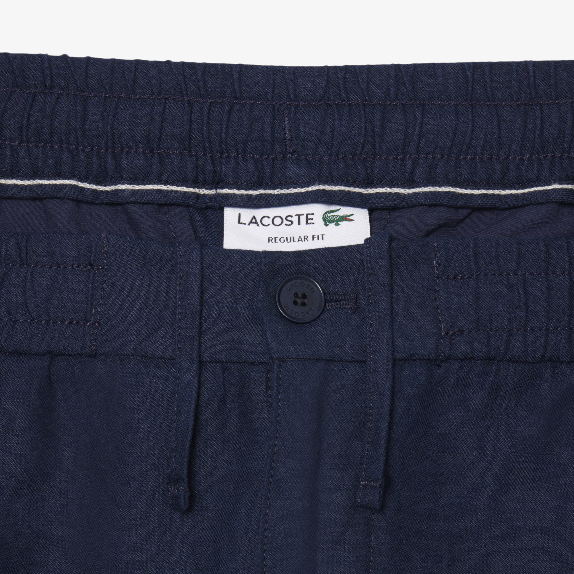 Quần Ngắn Lacoste Nam Ống Suông Chất Liệu Twill Pha Linen