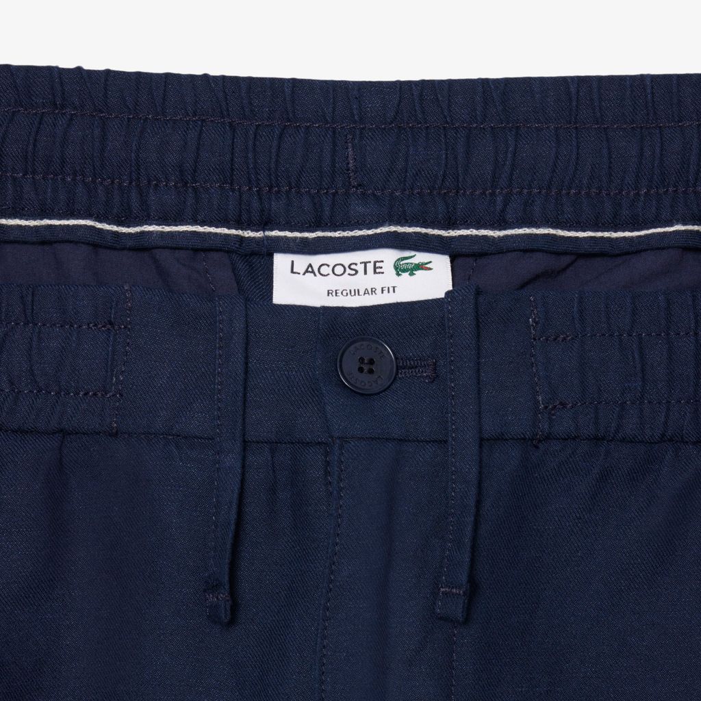 Quần Ngắn Lacoste Nam Ống Suông Chất Liệu Twill Pha Linen