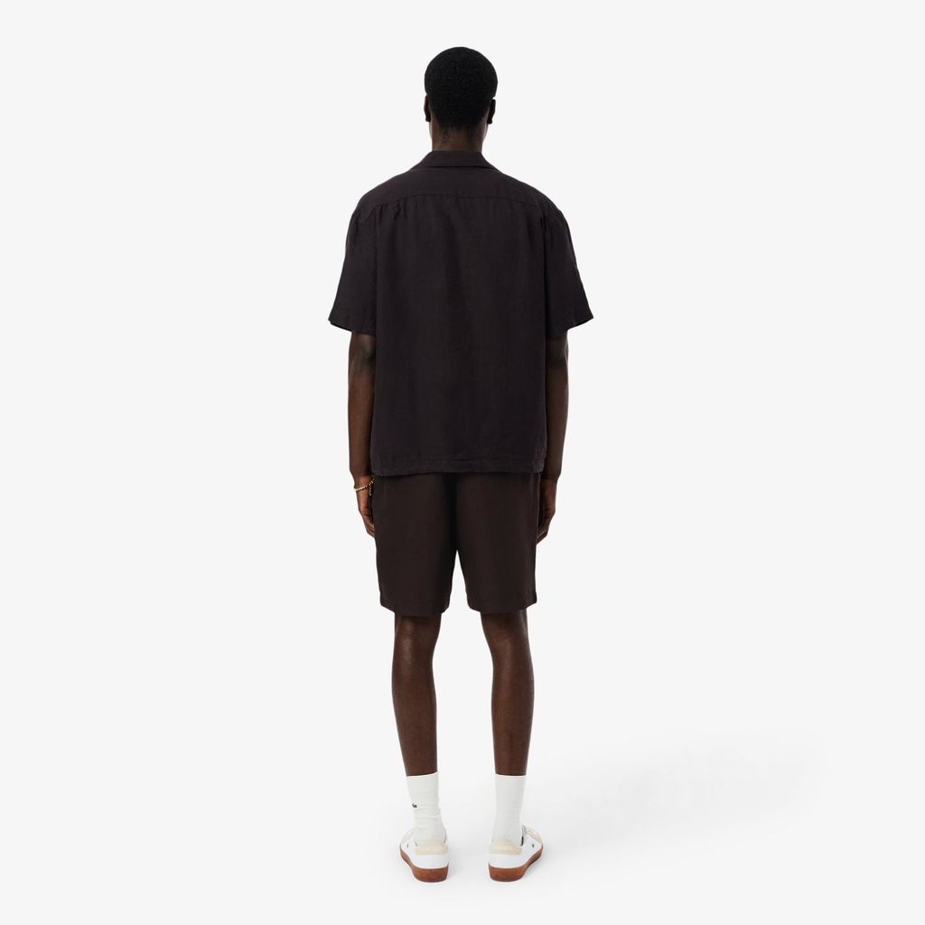 Quần Ngắn Lacoste Nam Ống Suông Chất Liệu Twill Pha Linen