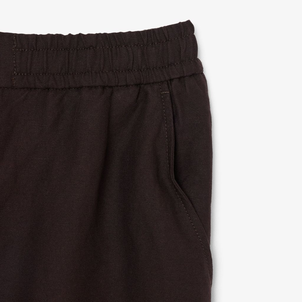 Quần Ngắn Lacoste Nam Ống Suông Chất Liệu Twill Pha Linen