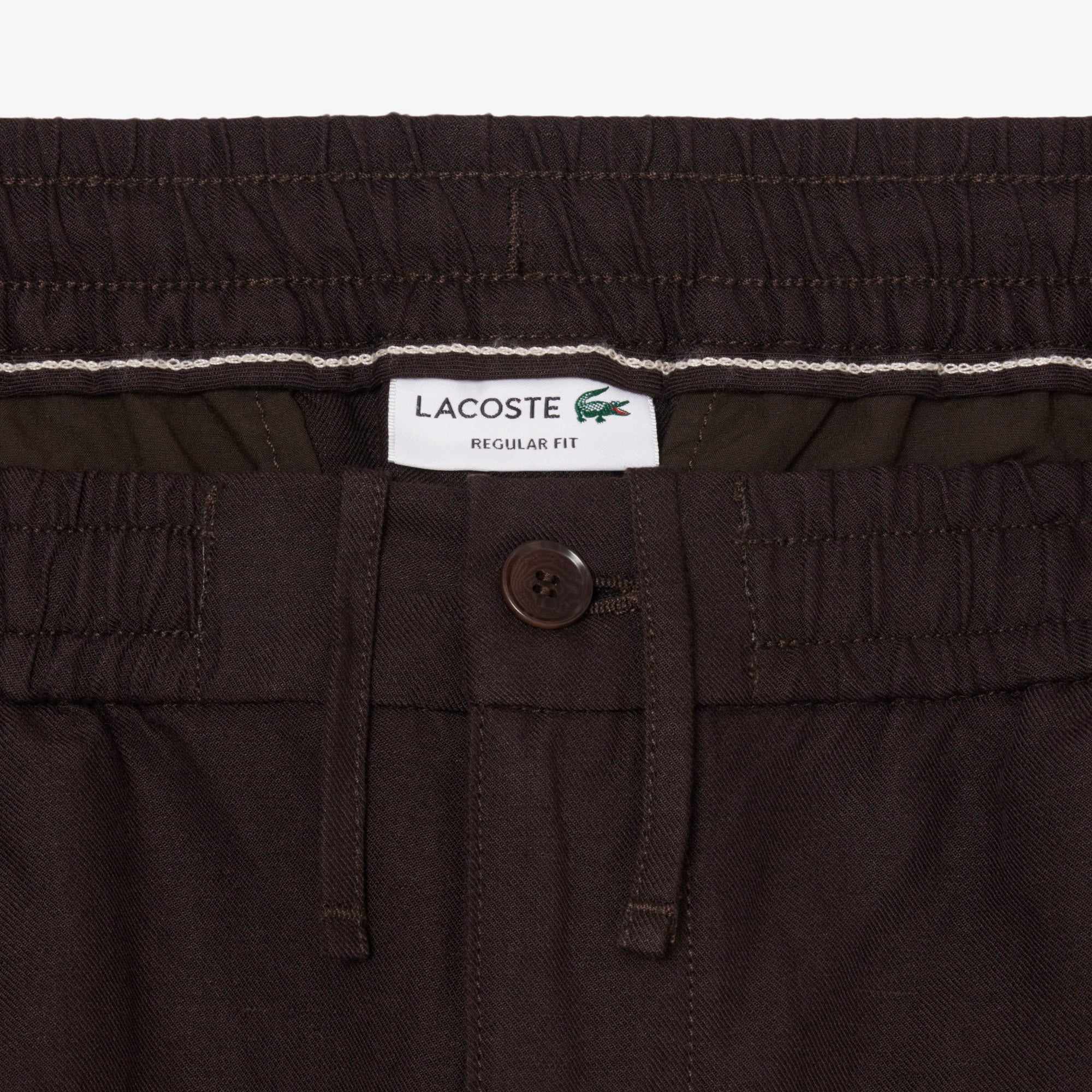 Quần Ngắn Lacoste Nam Ống Suông Chất Liệu Twill Pha Linen