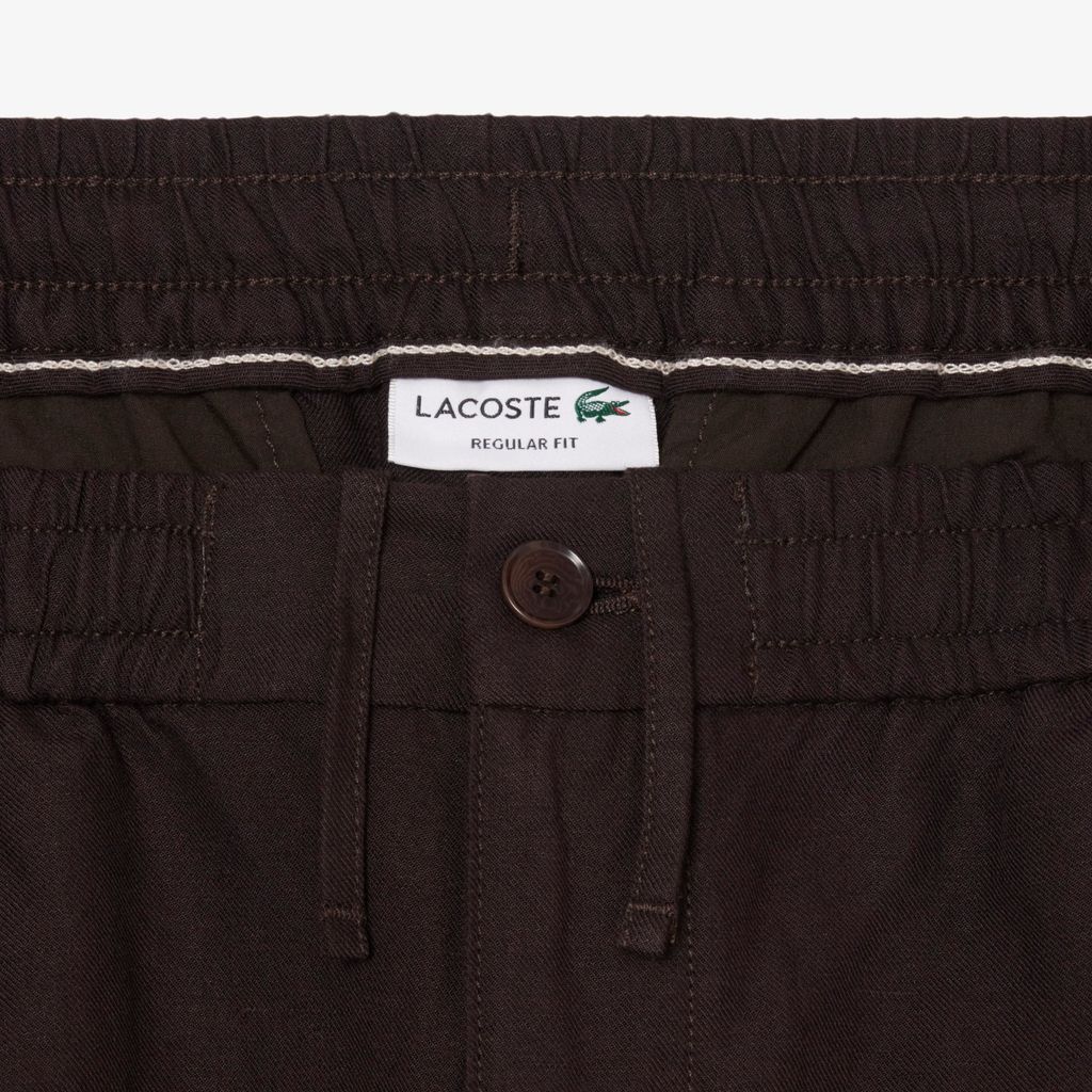 Quần Ngắn Lacoste Nam Ống Suông Chất Liệu Twill Pha Linen