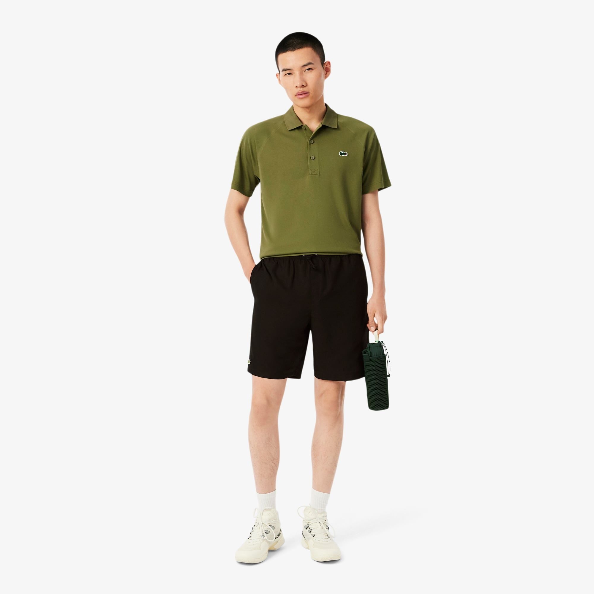 Quần Ngắn Tennis Lacoste Nam Chất Liệu Vải Taffeta Kim Cương Nhẹ