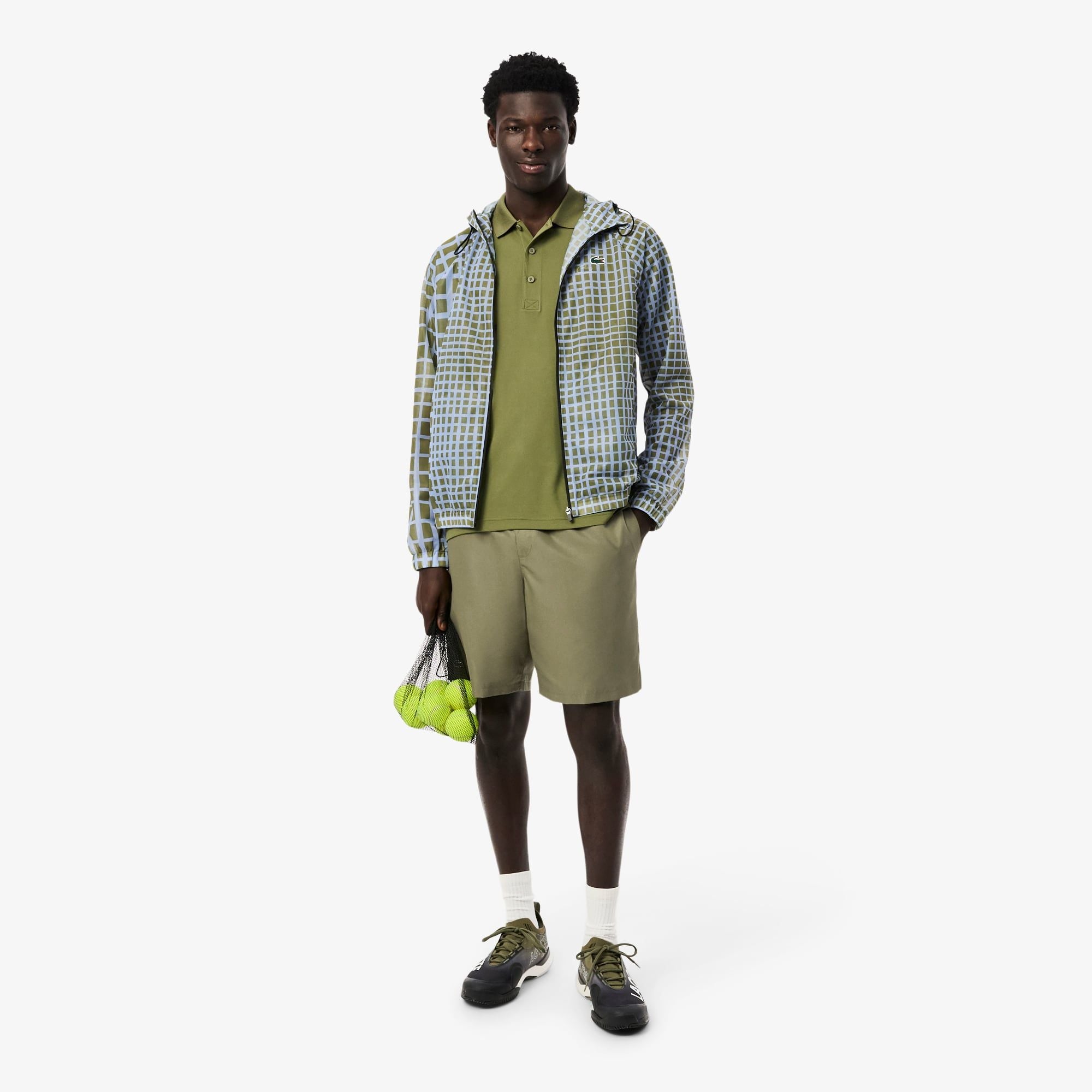 Quần Ngắn Tennis Lacoste Nam Chất Liệu Vải Taffeta Kim Cương Nhẹ