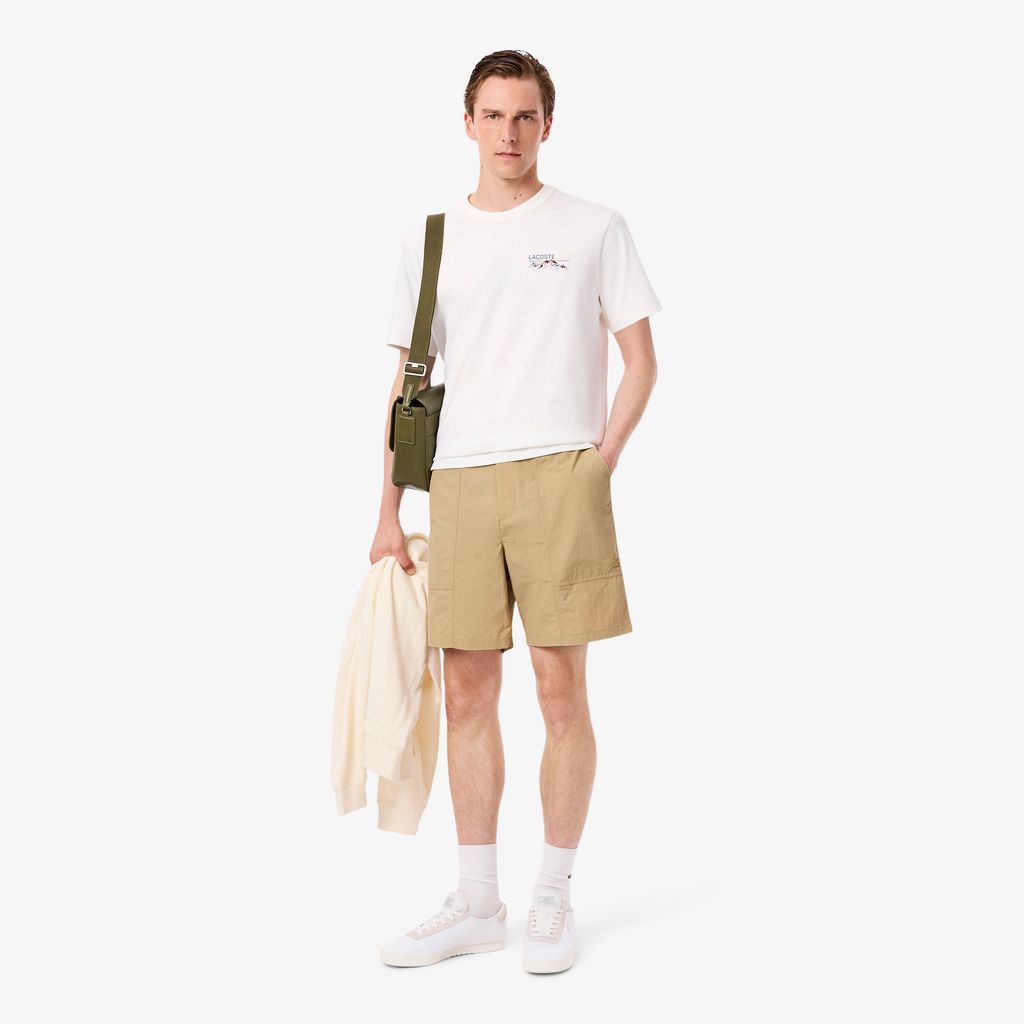 Quần Ngắn Lacoste Nam Dáng Rộng Chất Liệu Nylon Chống Gió Chống Thấm Nước