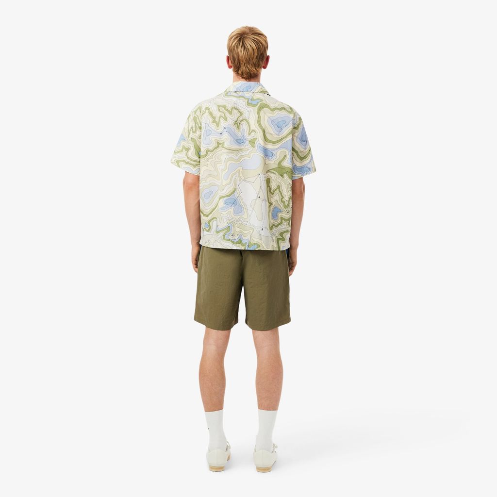 Quần Ngắn Lacoste Nam Dáng Rộng Chất Liệu Nylon Chống Gió Chống Thấm Nước