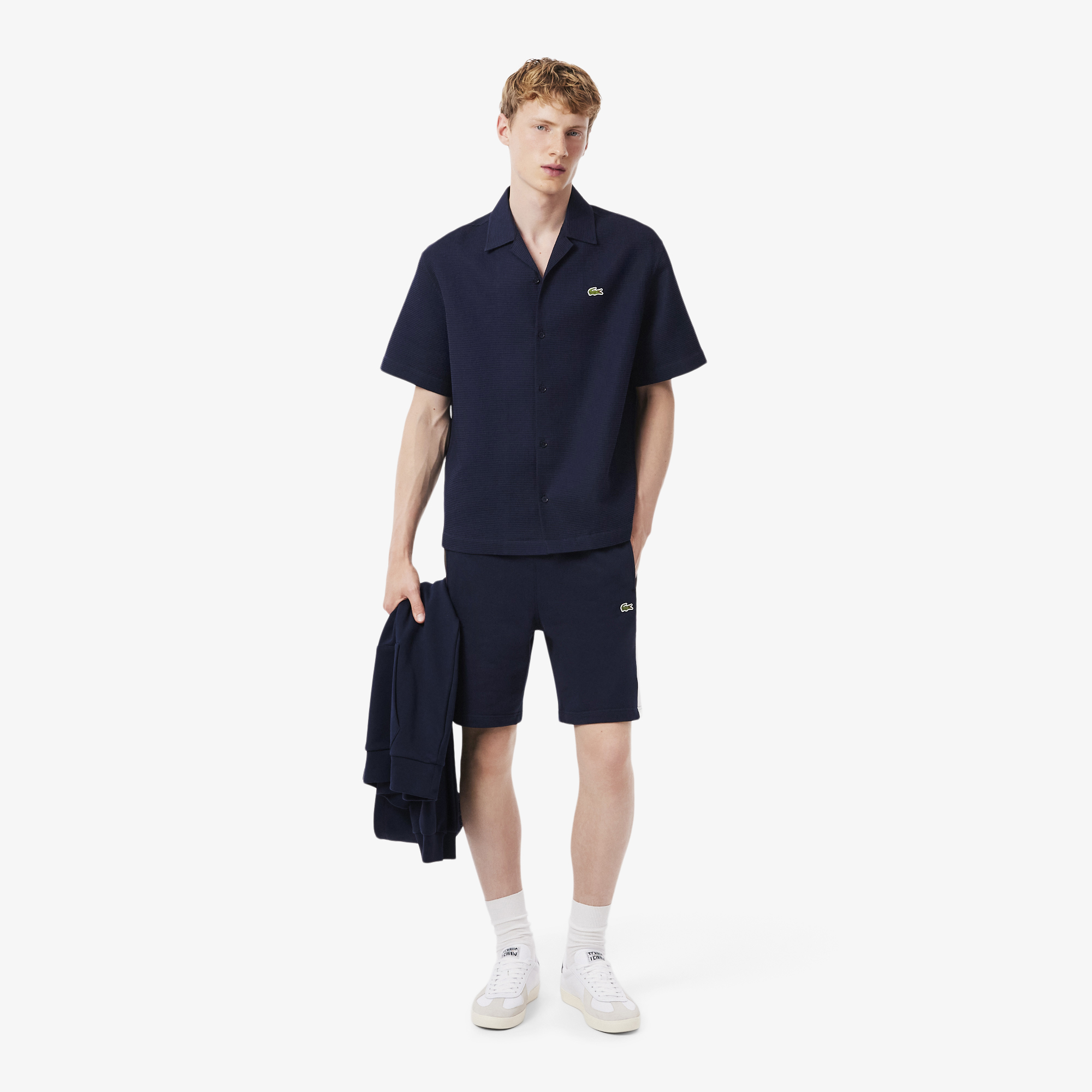Quần Ngắn Nỉ Lacoste Nam Họa Tiết Colour-Block