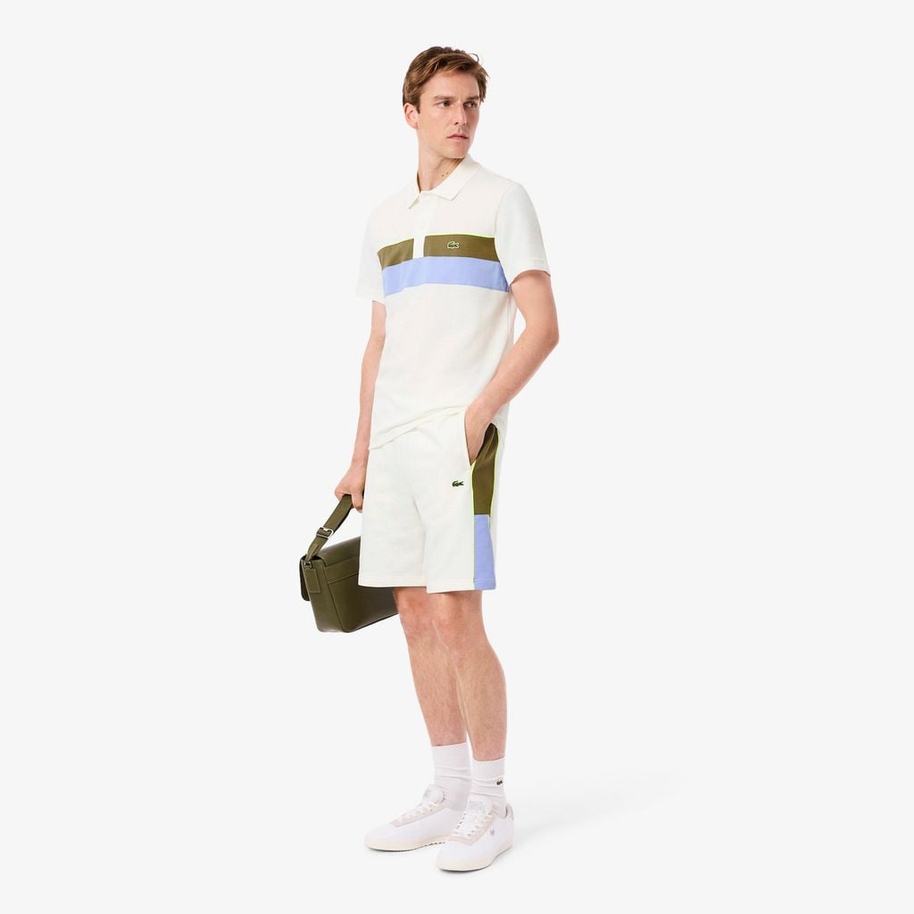 Quần Ngắn Nỉ Lacoste Nam Họa Tiết Colour-Block