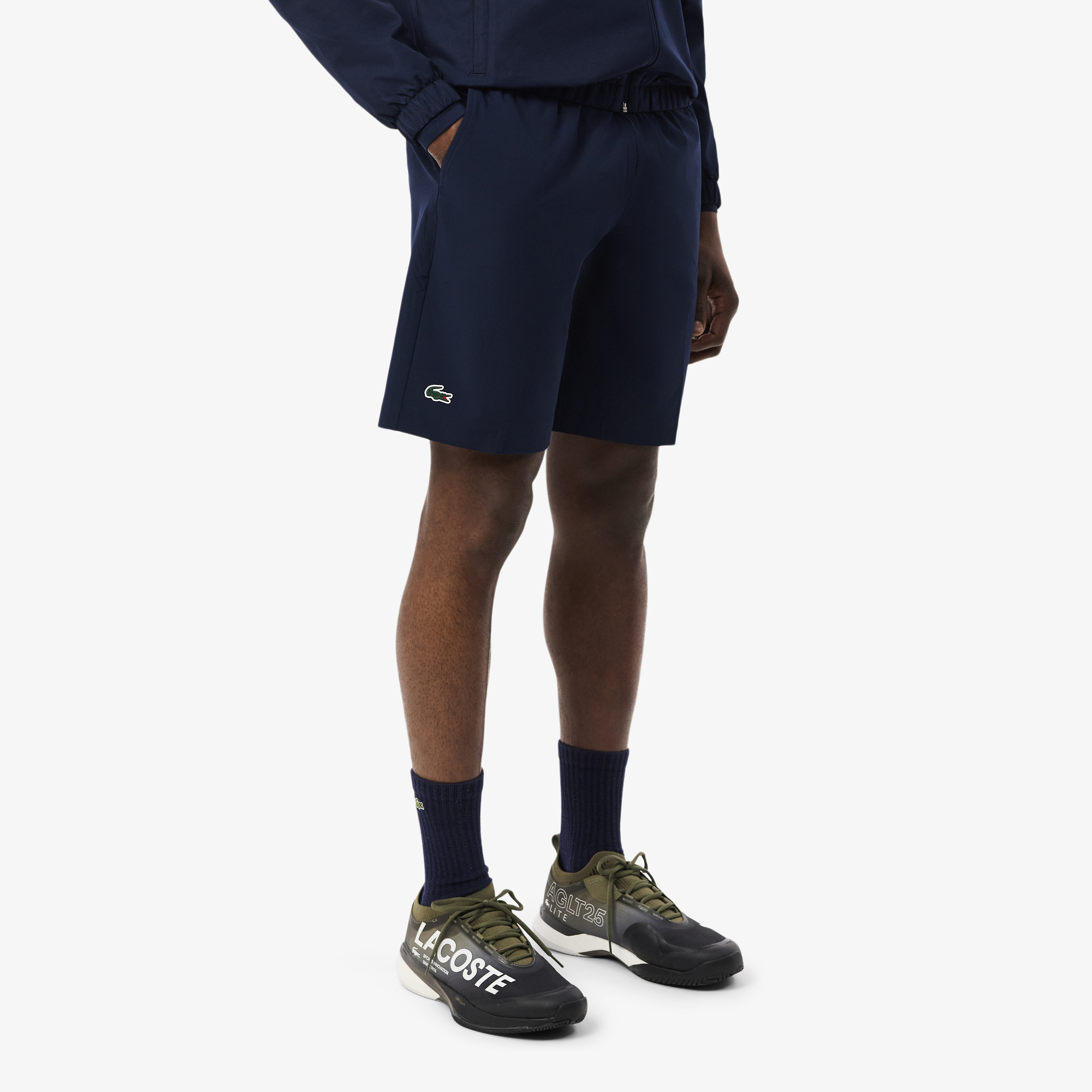 Quần Ngắn Tennis Lacoste Nam Dáng Suông Công Nghệ Ultra-Dry