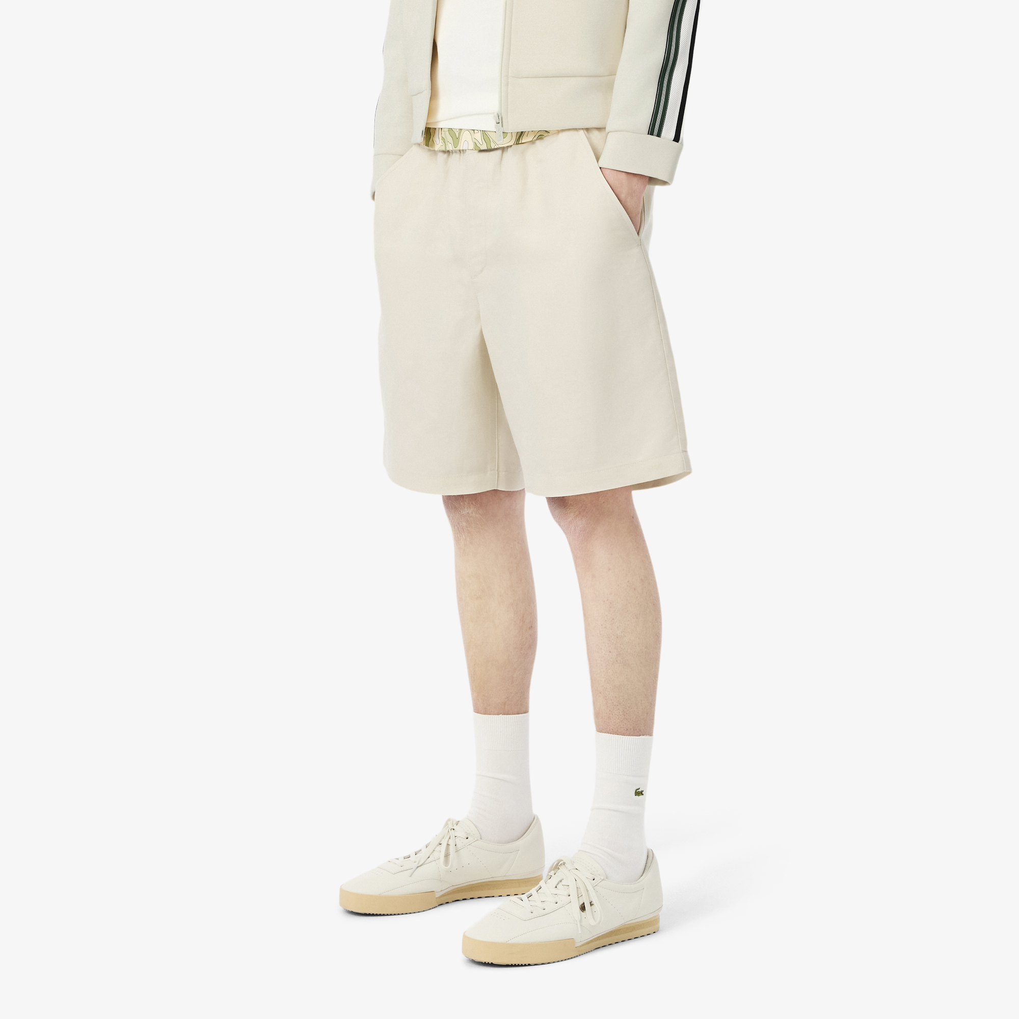 Quần Ngắn Lacoste Nam Ống Suông Chất Liệu Lanh