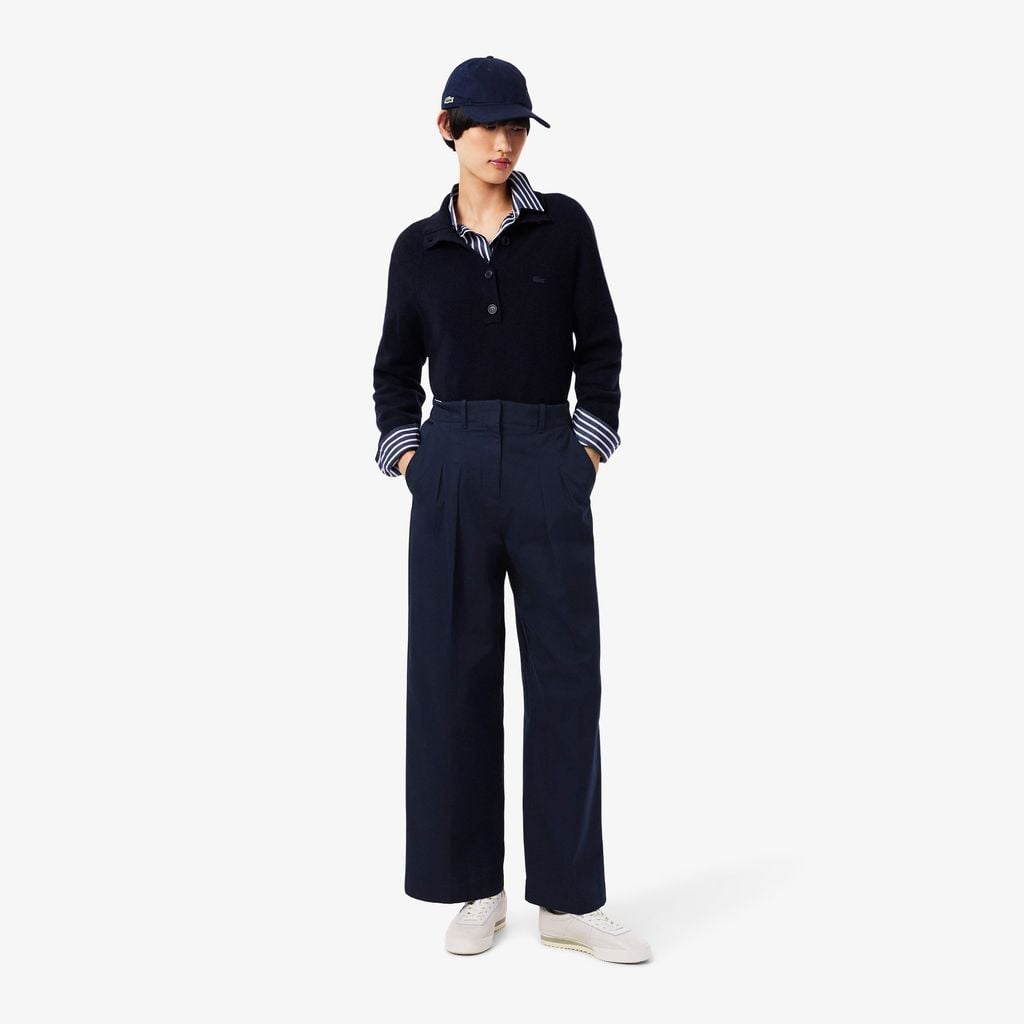 Quần Dài Lacoste Nữ Ống Loe Chất Liệu Gabardine Co Giãn