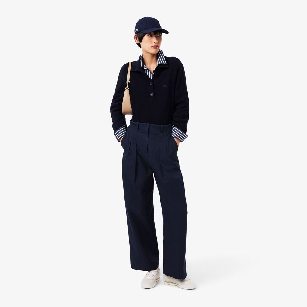 Quần Dài Lacoste Nữ Ống Loe Chất Liệu Gabardine Co Giãn