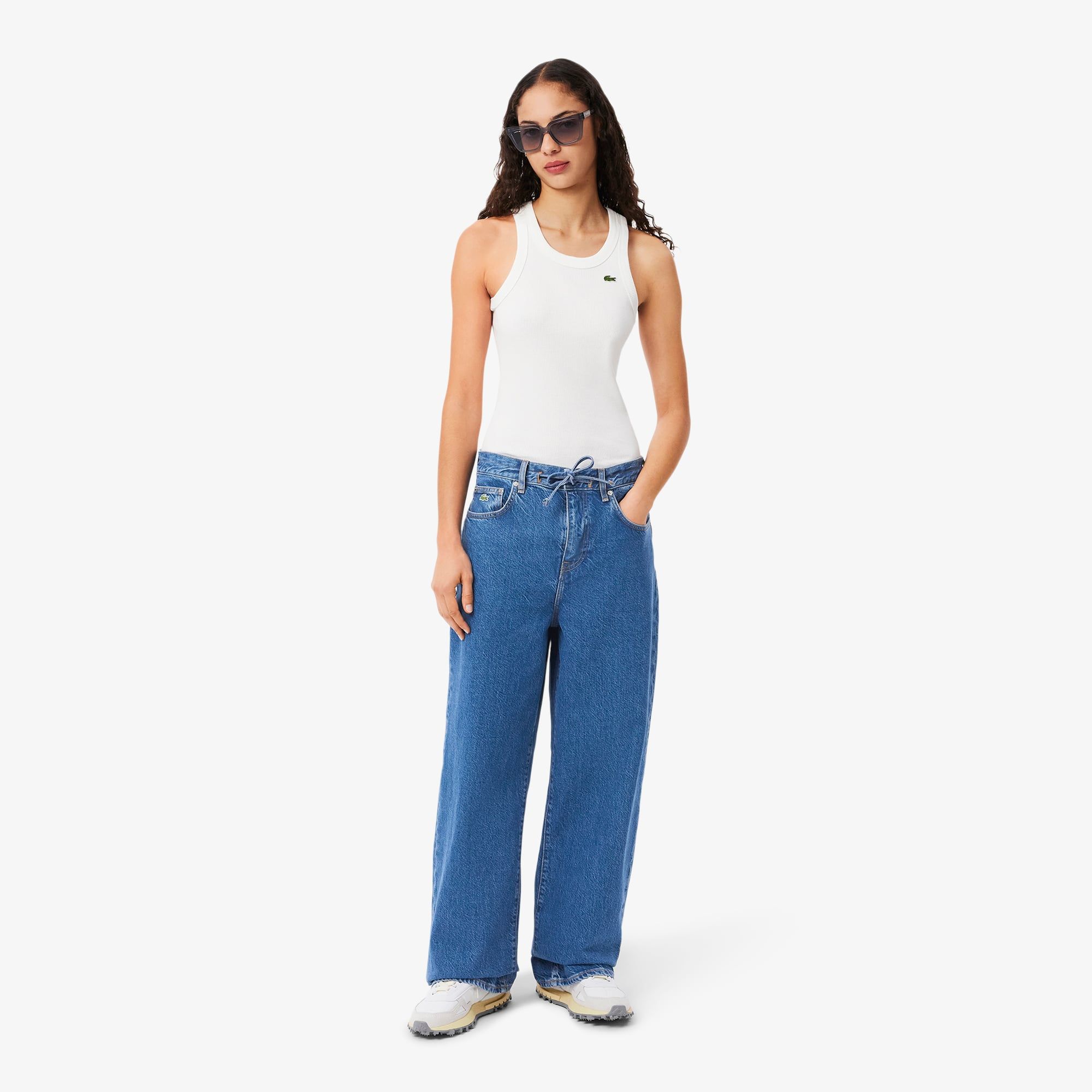 Quần Jeans Dài Lacoste Nữ Ống Rộng