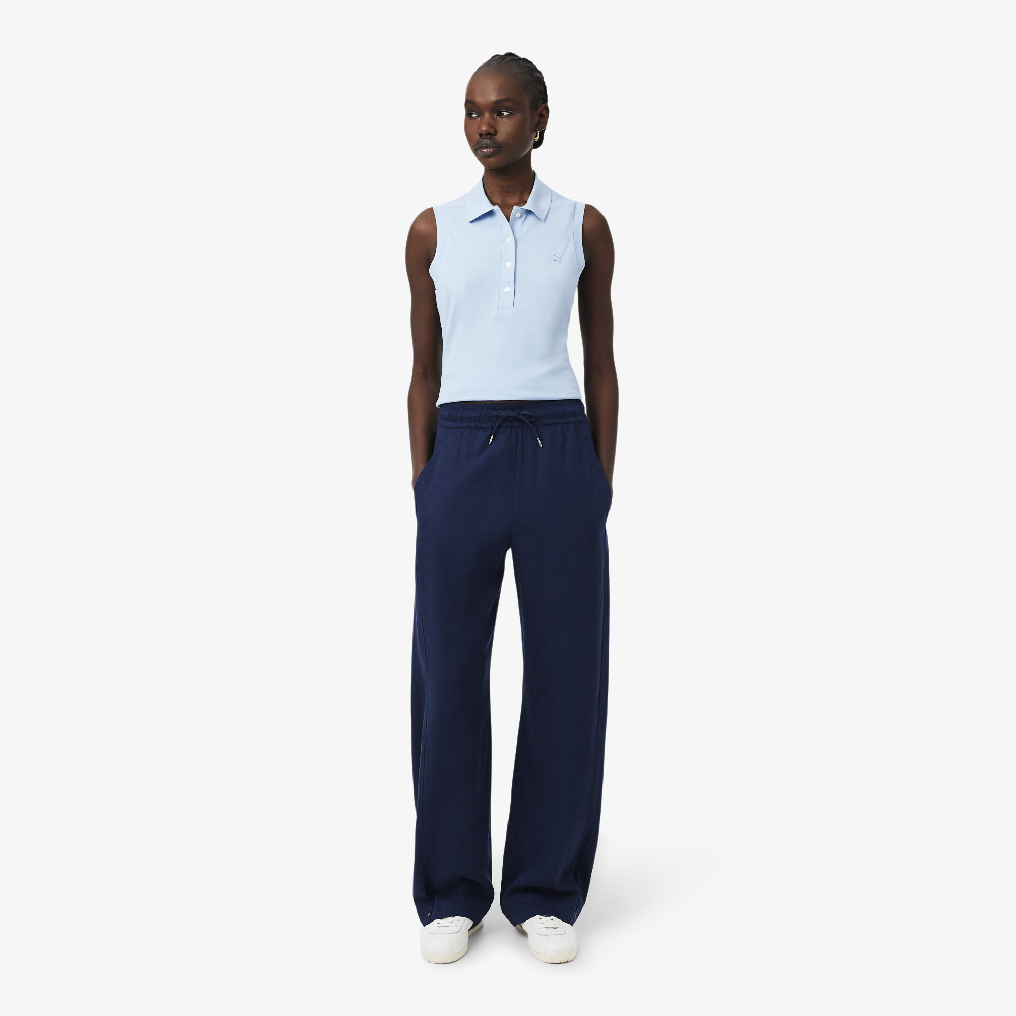 Quần Nỉ Dài Lacoste Nữ Ống Rộng Mềm Mại