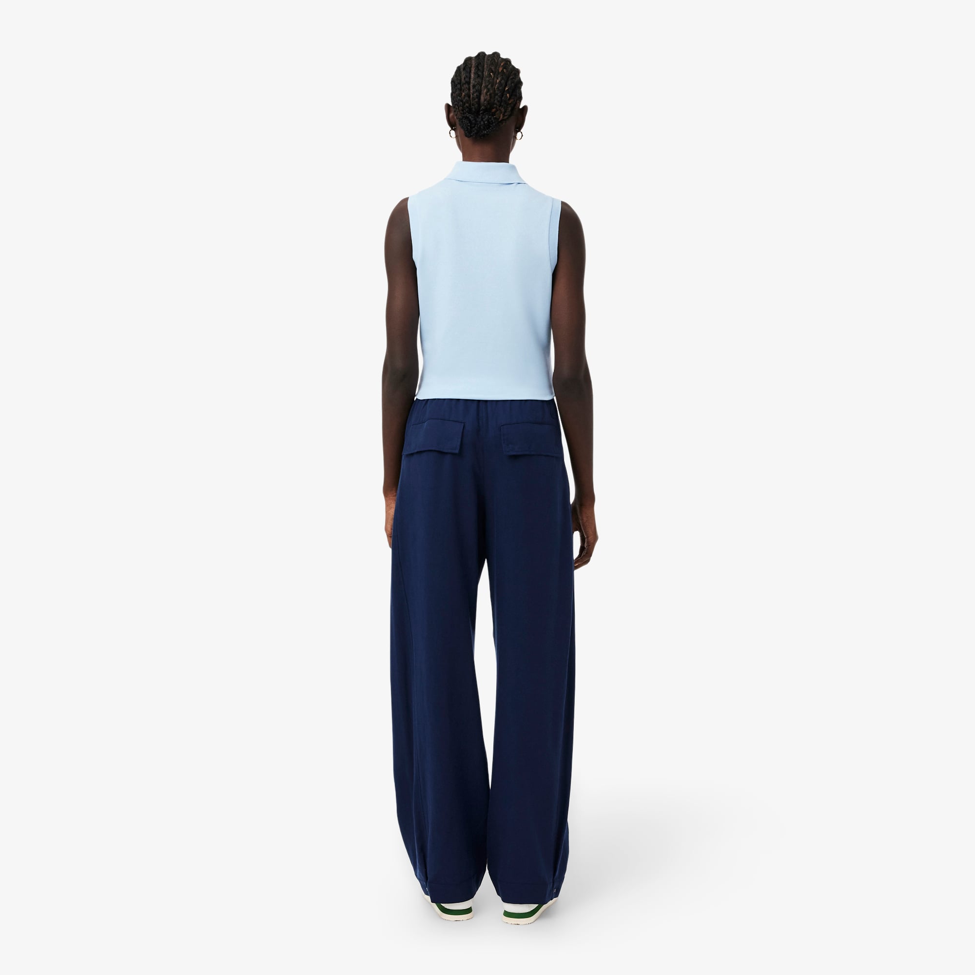 Quần Nỉ Dài Lacoste Nữ Ống Rộng Mềm Mại