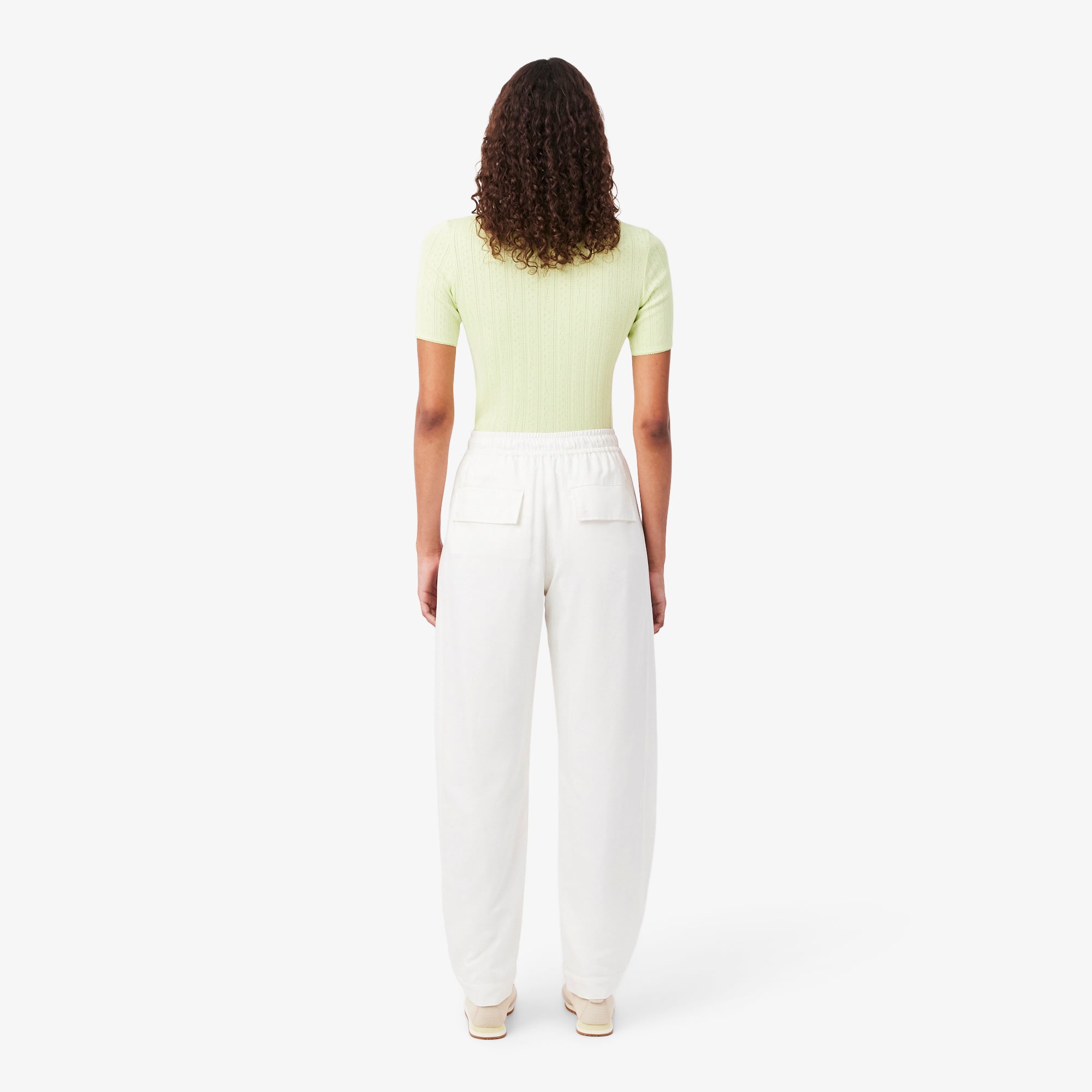 Quần Nỉ Dài Lacoste Nữ Ống Rộng Mềm Mại