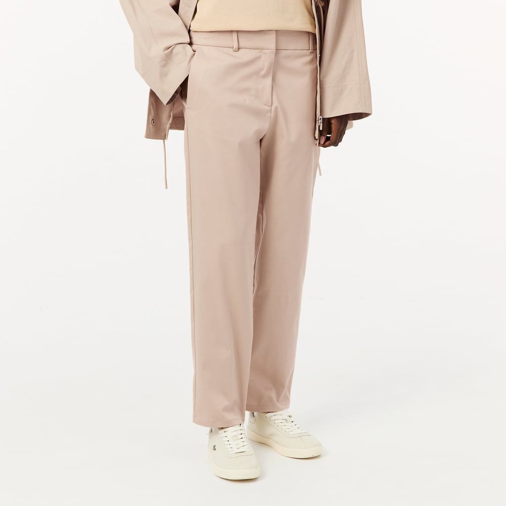 Quần Chino Dài Lacoste Nữ Ống Đứng Chất Liệu Cotton Gabardine