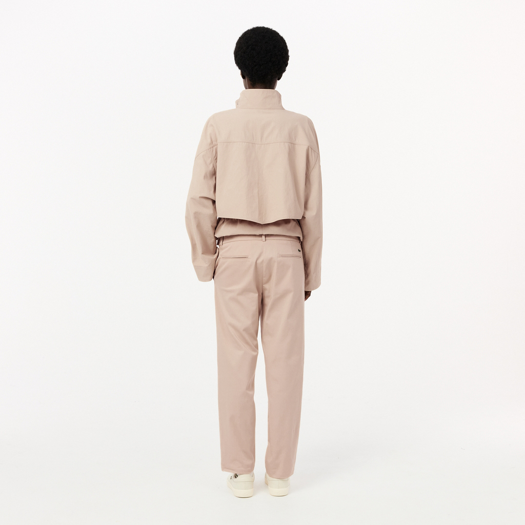 Quần Chino Dài Lacoste Nữ Ống Đứng Chất Liệu Cotton Gabardine