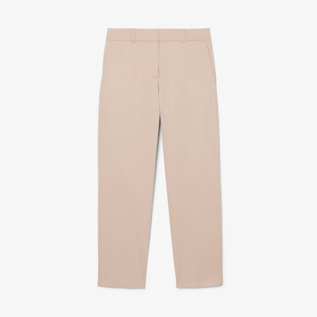 Quần Chino Dài Lacoste Nữ Ống Đứng Chất Liệu Cotton Gabardine