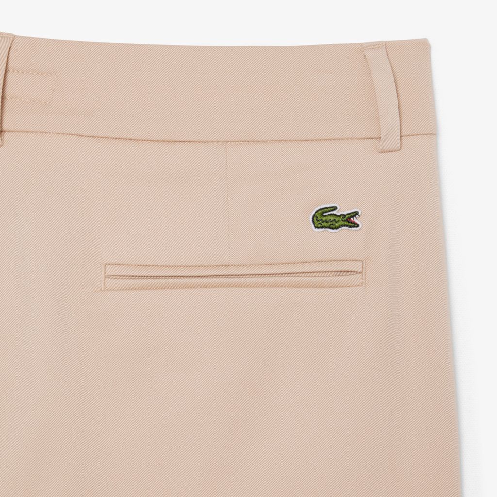 Quần Chino Dài Lacoste Nữ Ống Đứng Chất Liệu Cotton Gabardine