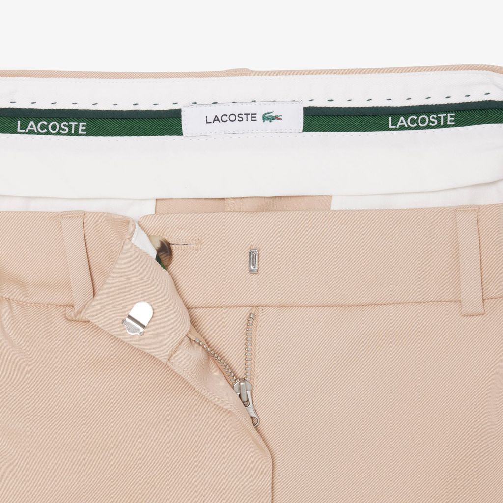 Quần Chino Dài Lacoste Nữ Ống Đứng Chất Liệu Cotton Gabardine
