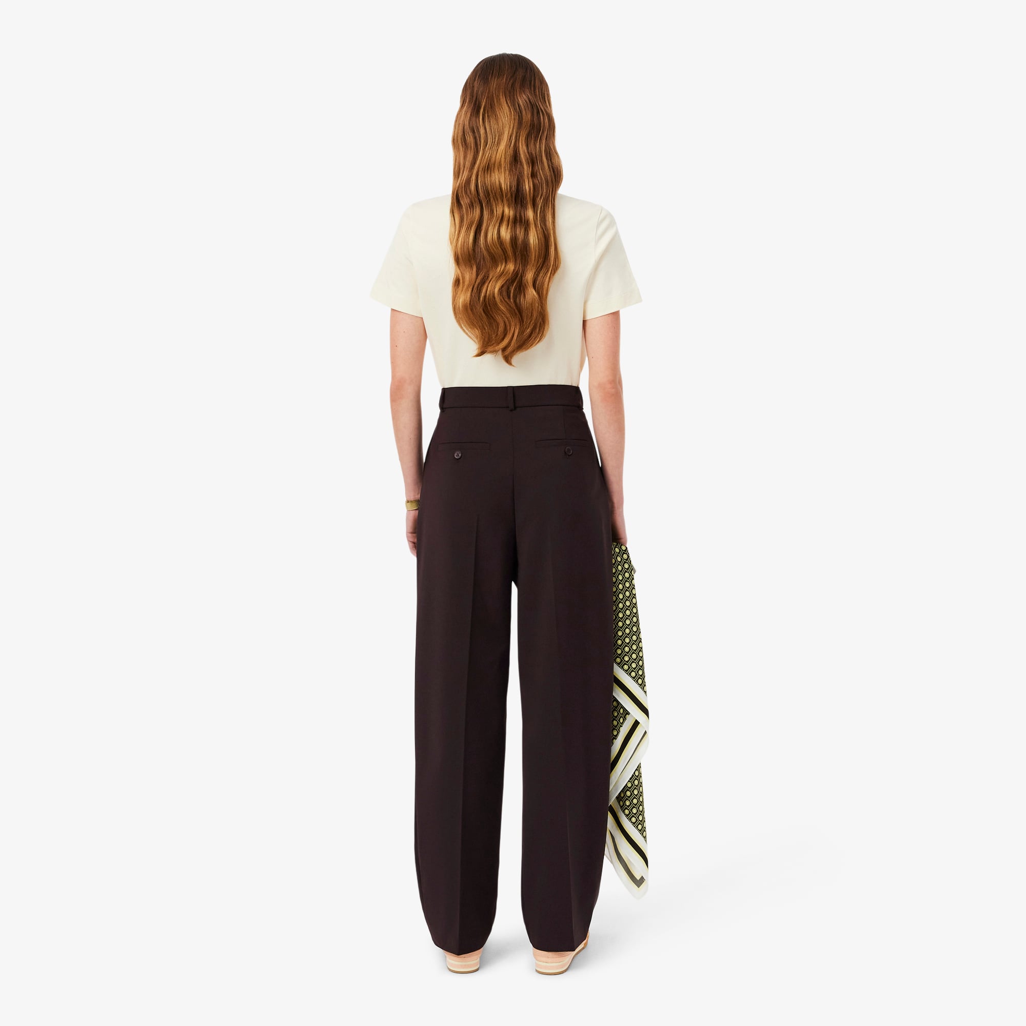 Quần Dài Lacoste Nữ Dáng Oversize Chất Liệu Pha Len