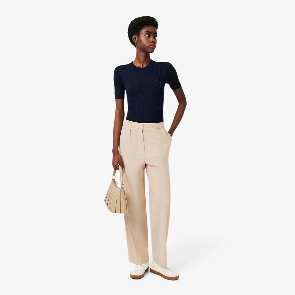 Quần Dài Lacoste Nữ Dáng Oversize Chất Liệu Pha Len