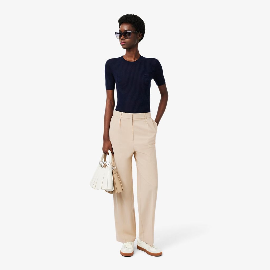 Quần Dài Lacoste Nữ Dáng Oversize Chất Liệu Pha Len