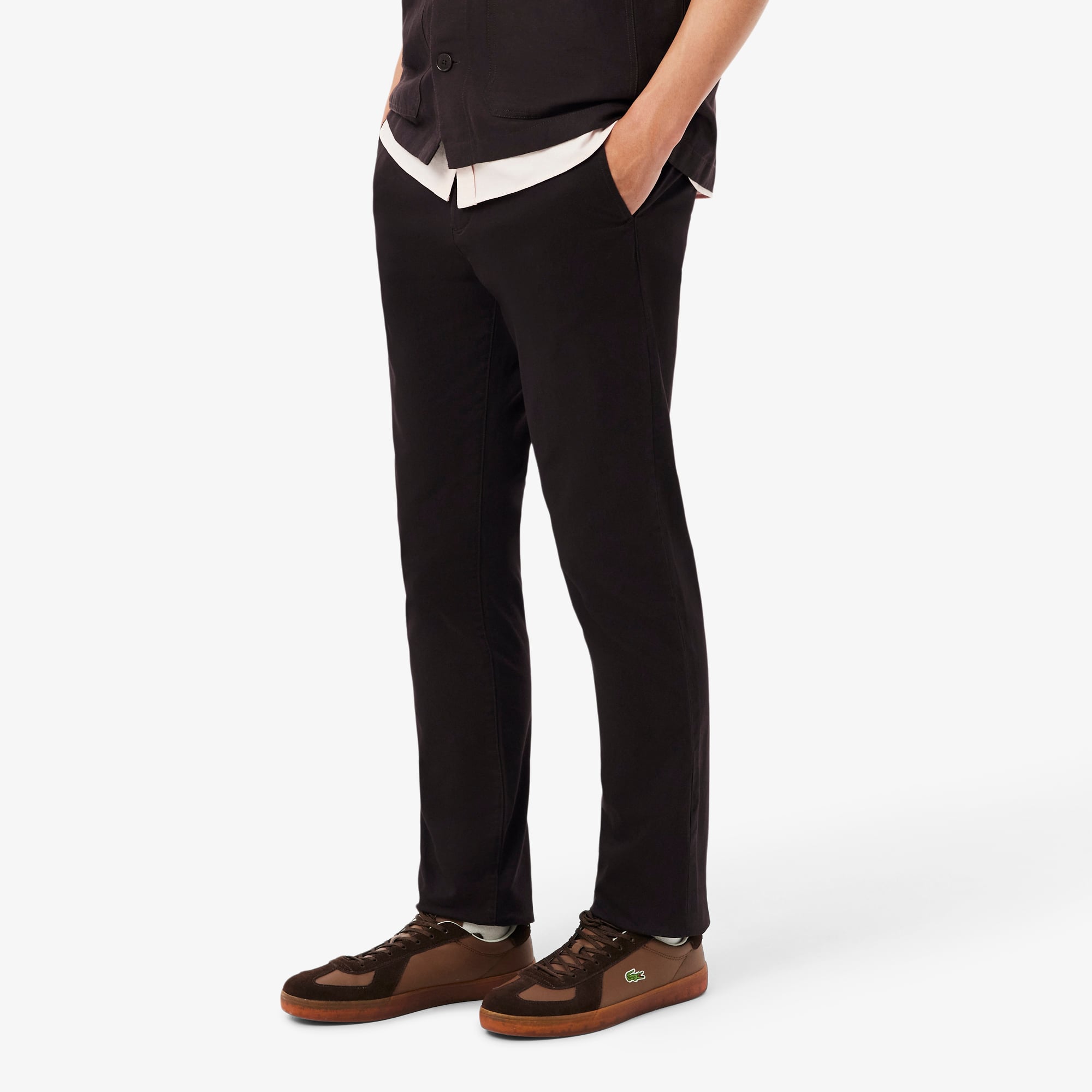 Quần Chino Dài Lacoste Nam Ôm Dáng Chất Liệu Twill Co Giãn