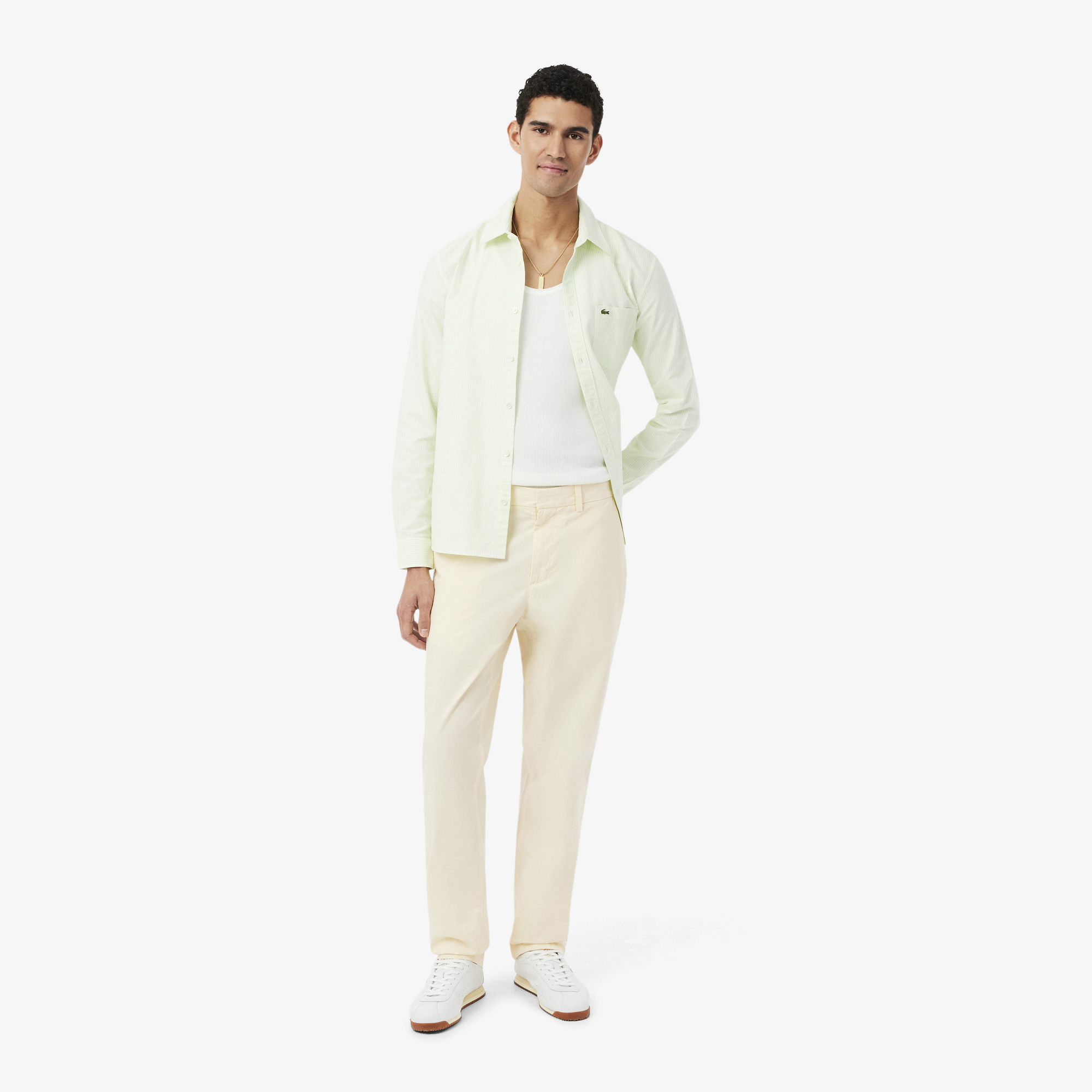Quần Chino Dài Lacoste Nam Ống Suông Chất Liệu Cotton Twill