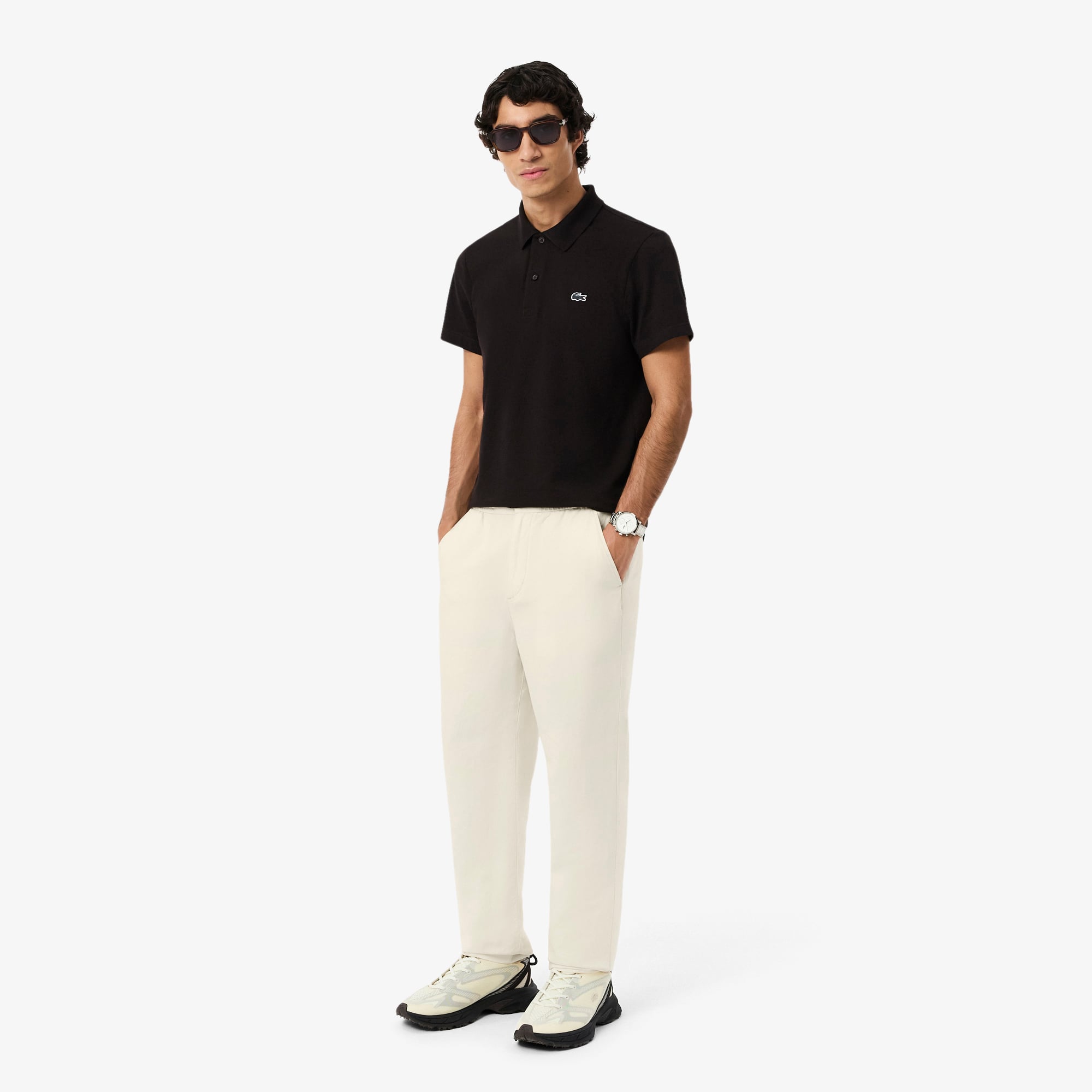 Quần Chino Dài Lacoste Nam Ống Suông Chất Liệu Linen