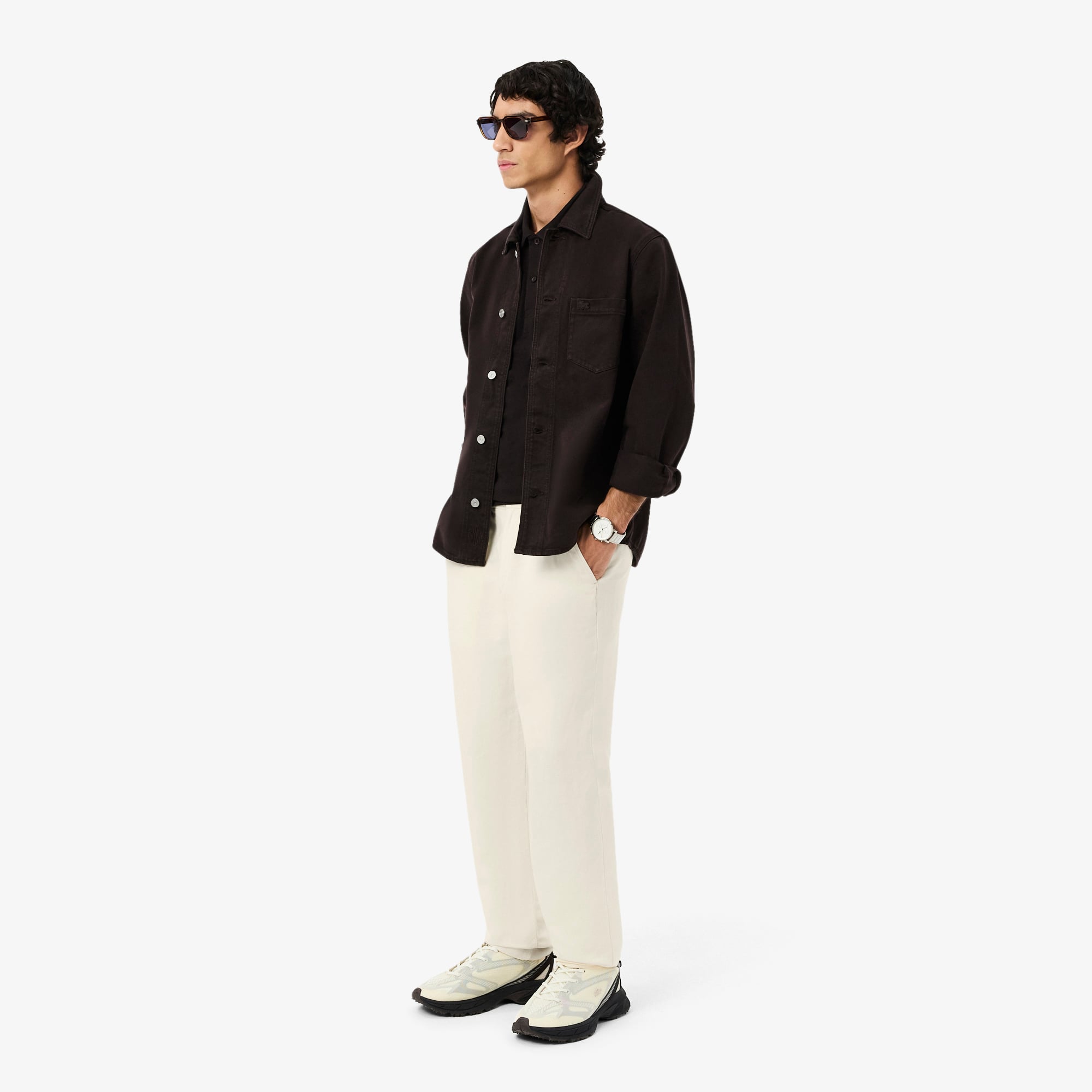 Quần Chino Dài Lacoste Nam Ống Suông Chất Liệu Linen