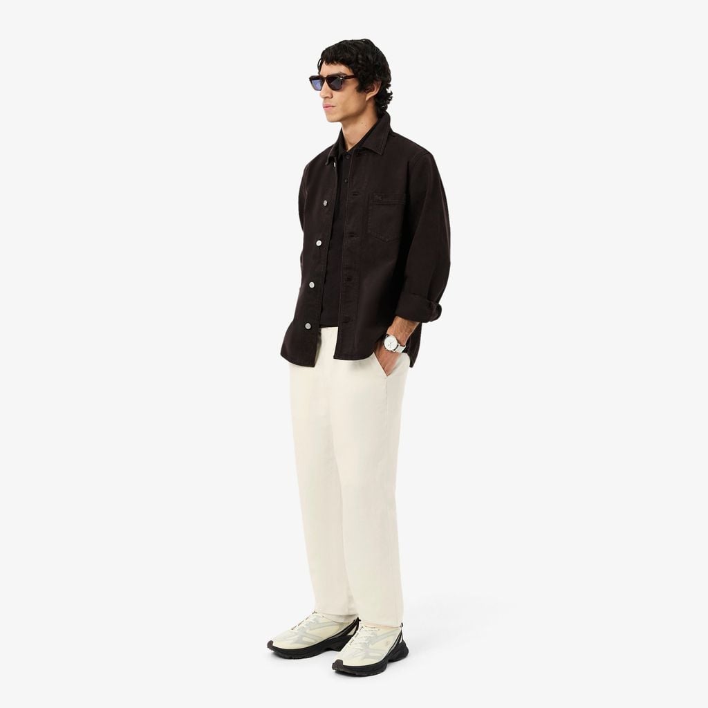 Quần Chino Dài Lacoste Nam Ống Suông Chất Liệu Linen
