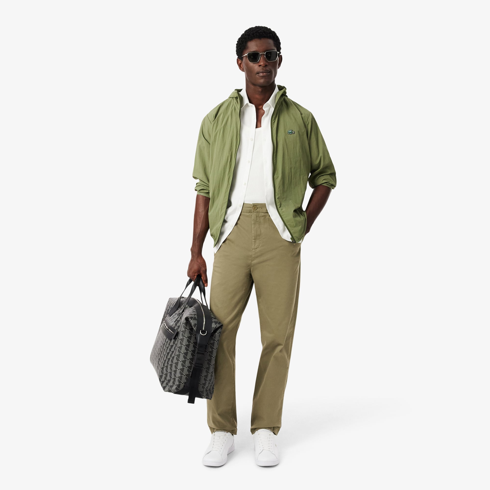 Quần Chino Dài Lacoste Nam Ống Suông Chất Liệu Cotton Twill