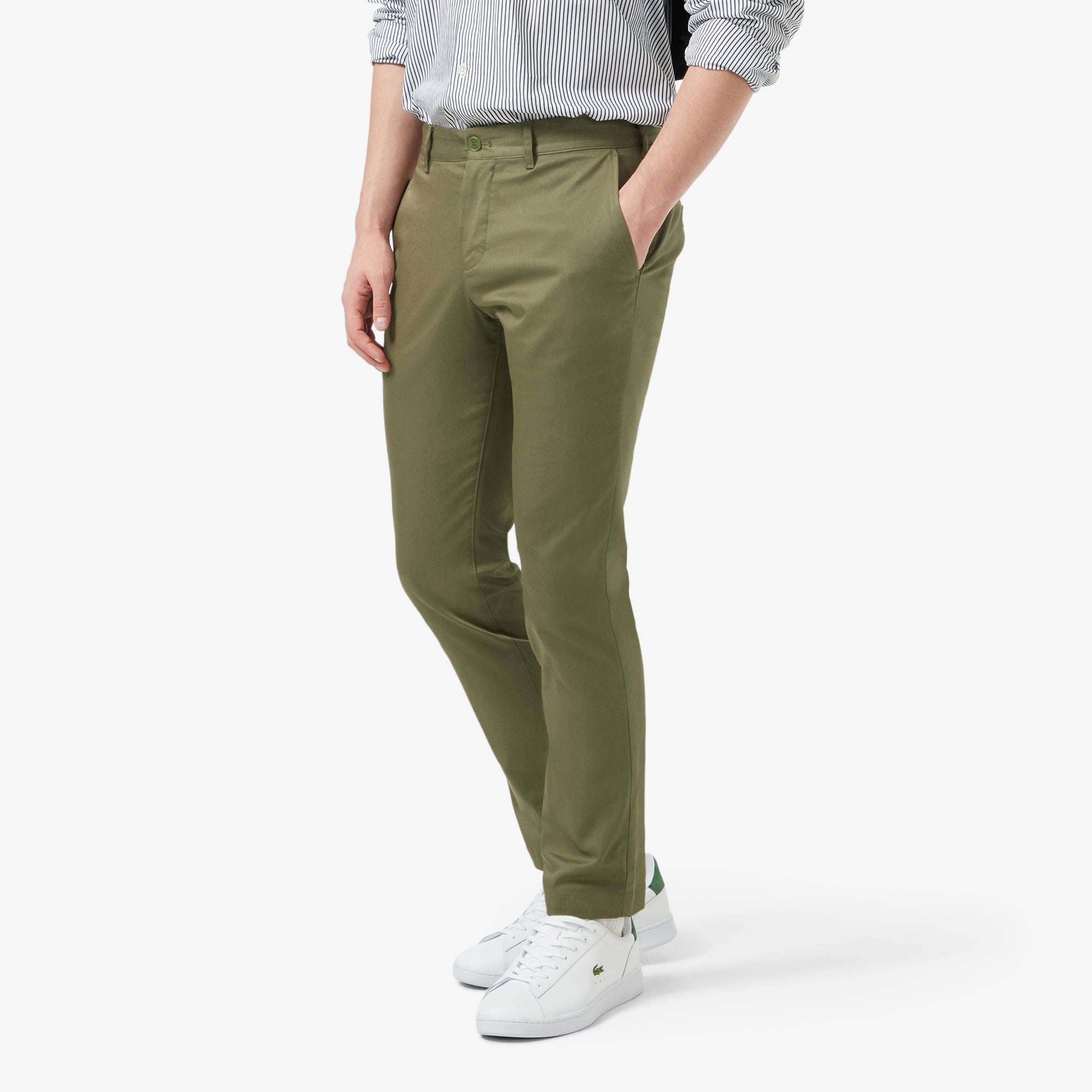 Quần Dài Lacoste Nam Ôm Dáng Chất Liệu Cotton Co Dãn