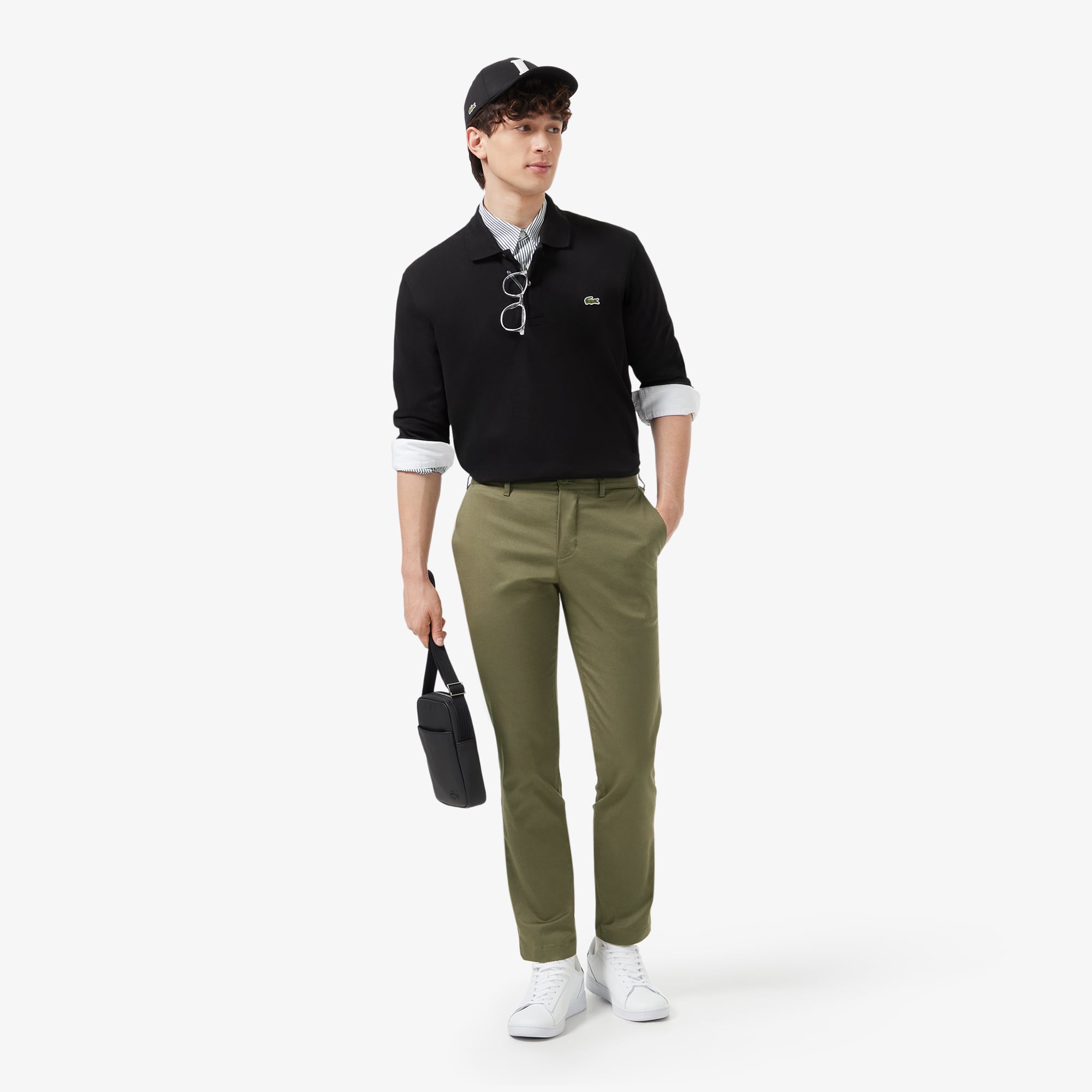 Quần Dài Lacoste Nam Ôm Dáng Chất Liệu Cotton Co Dãn