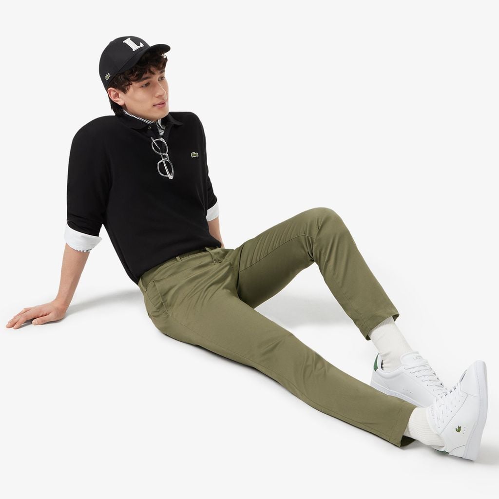 Quần Dài Lacoste Nam Ôm Dáng Chất Liệu Cotton Co Dãn