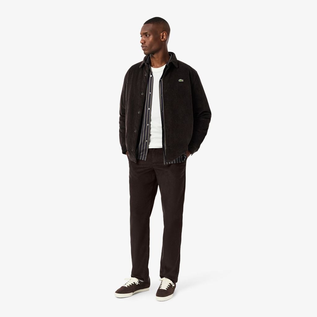 Quần Chino Lacoste Nam Ống Suông Chất Liệu Nhung Kẻ