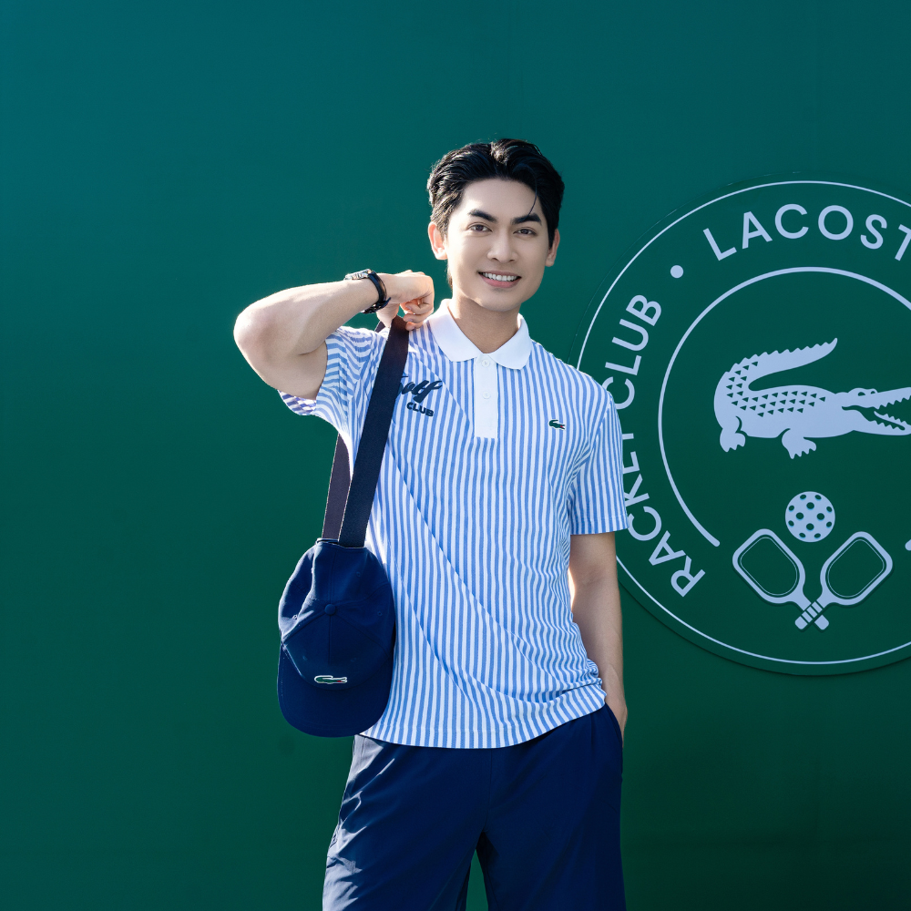 Áo Polo Golf Lacoste Nam Dáng Rộng Sọc Điều Hòa Nhiệt Độ