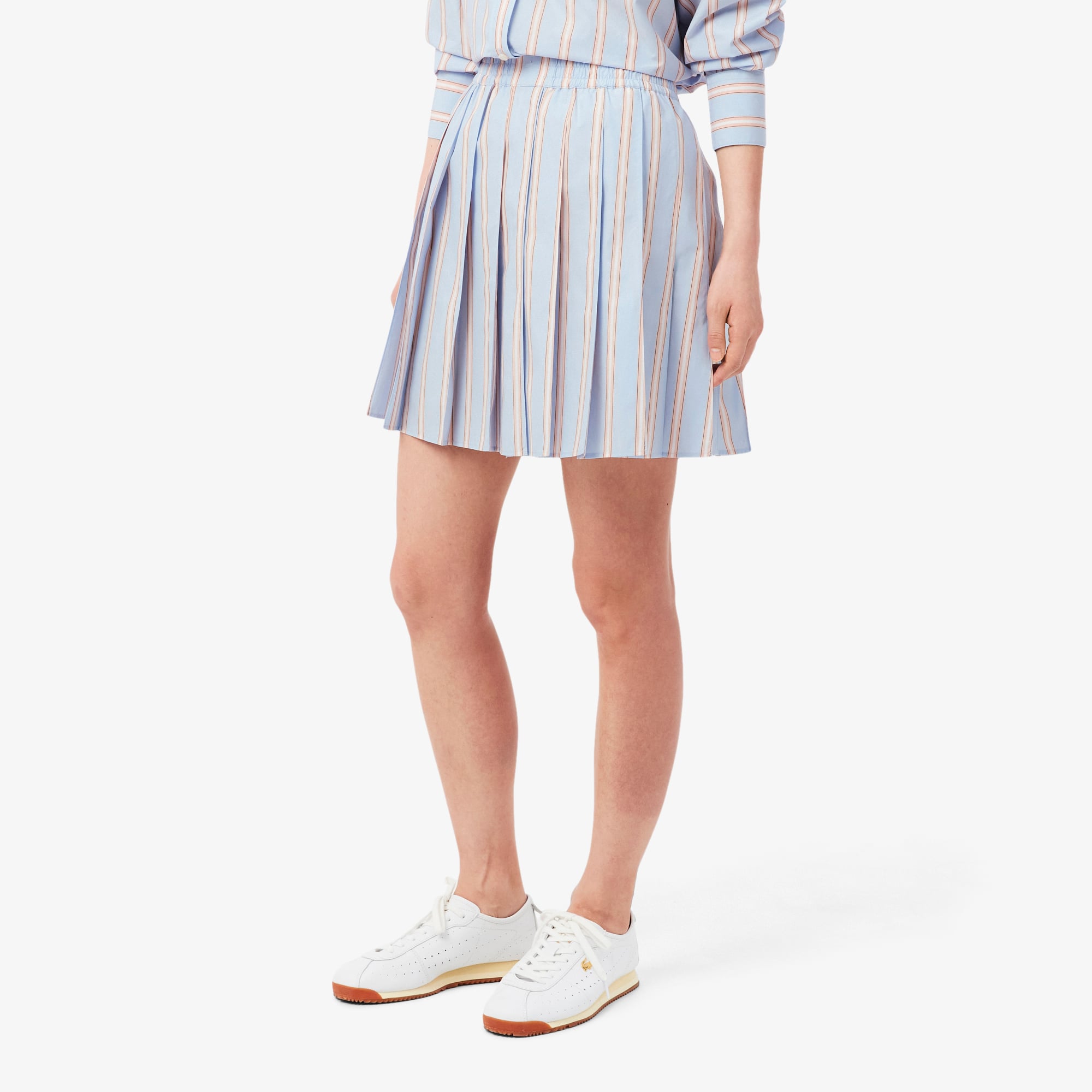 Váy Lacoste Nữ Chất Liệu Poplin Có Kẻ Sọc Xếp Ly