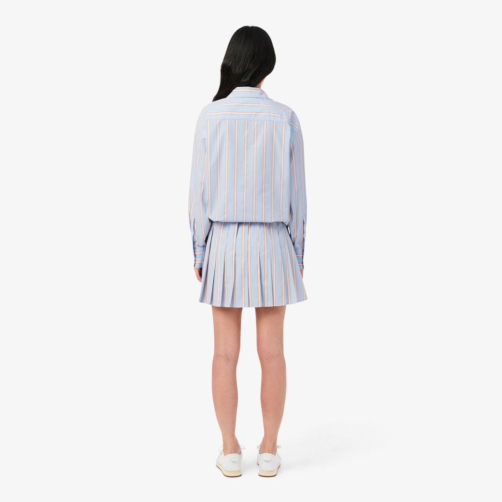 Váy Lacoste Nữ Chất Liệu Poplin Có Kẻ Sọc Xếp Ly