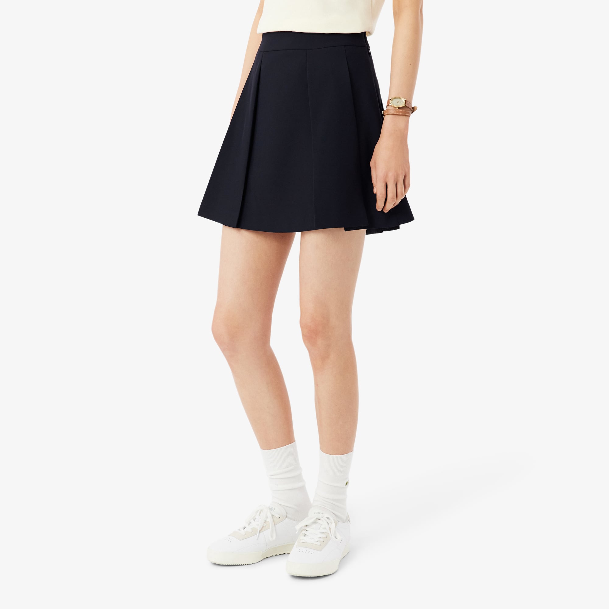 Váy Ngắn Lacoste Nữ Dáng Chữ A Xếp Ly Mềm Mại