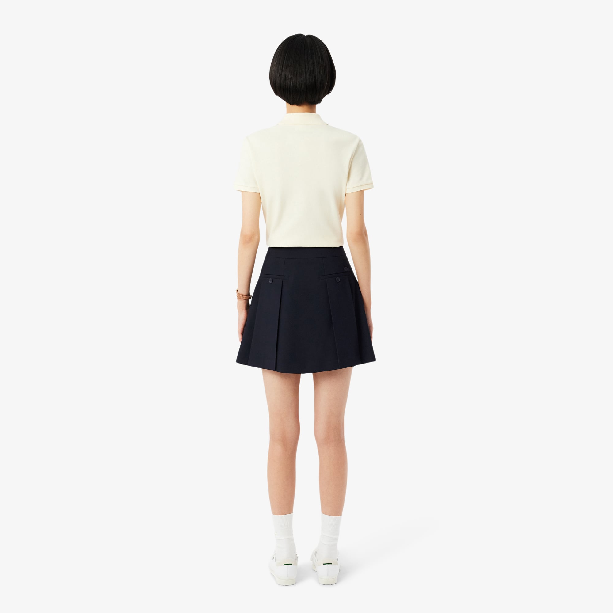 Váy Ngắn Lacoste Nữ Dáng Chữ A Xếp Ly Mềm Mại