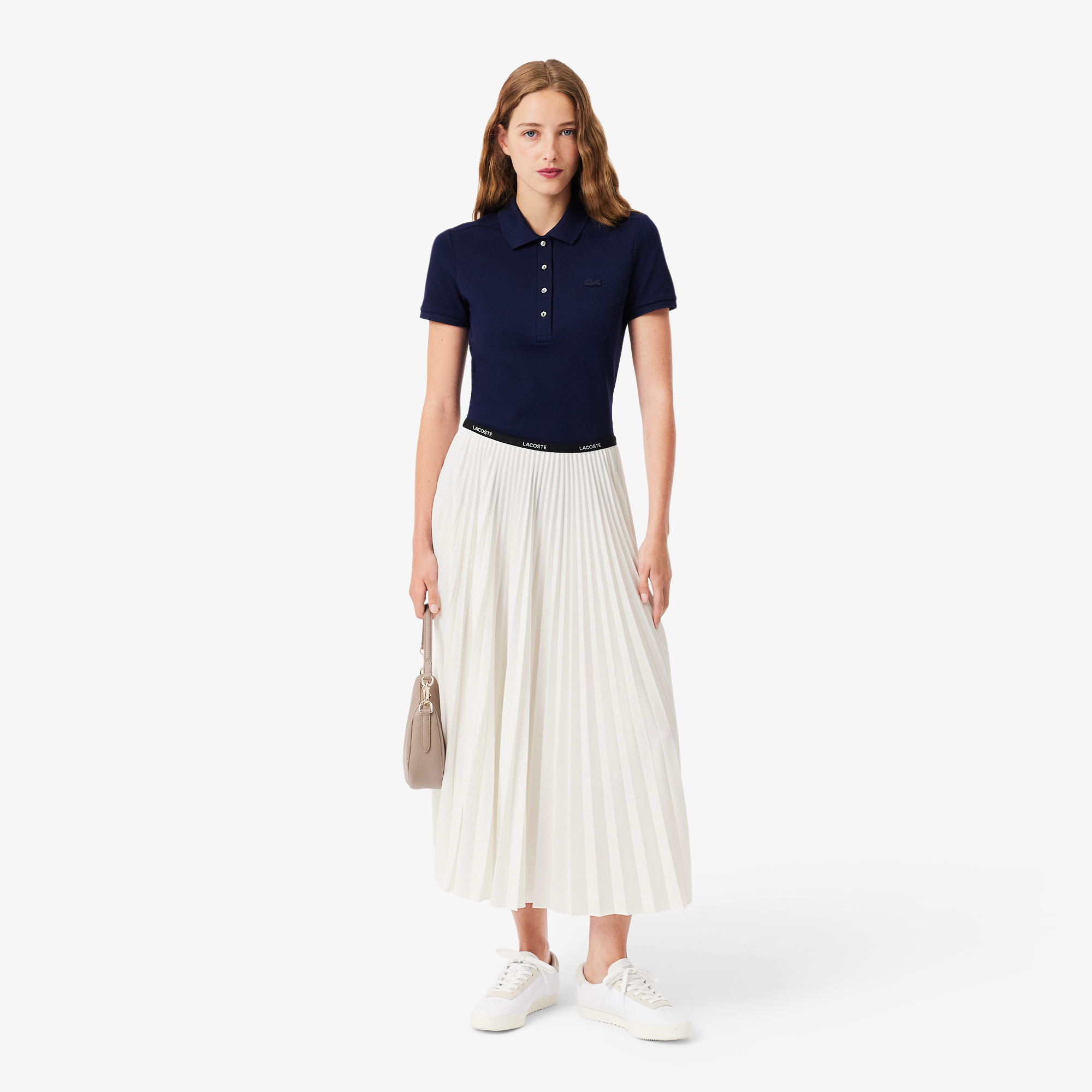 Váy Dài Xếp Ly Lacoste Nữ Co Giãn Ở Eo
