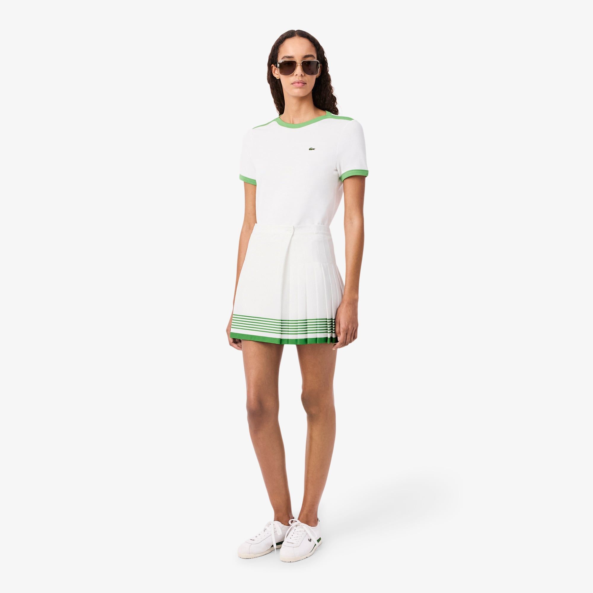 Váy Lacoste Nữ Chất Liệu Crepe Mềm Mại Xếp Ly