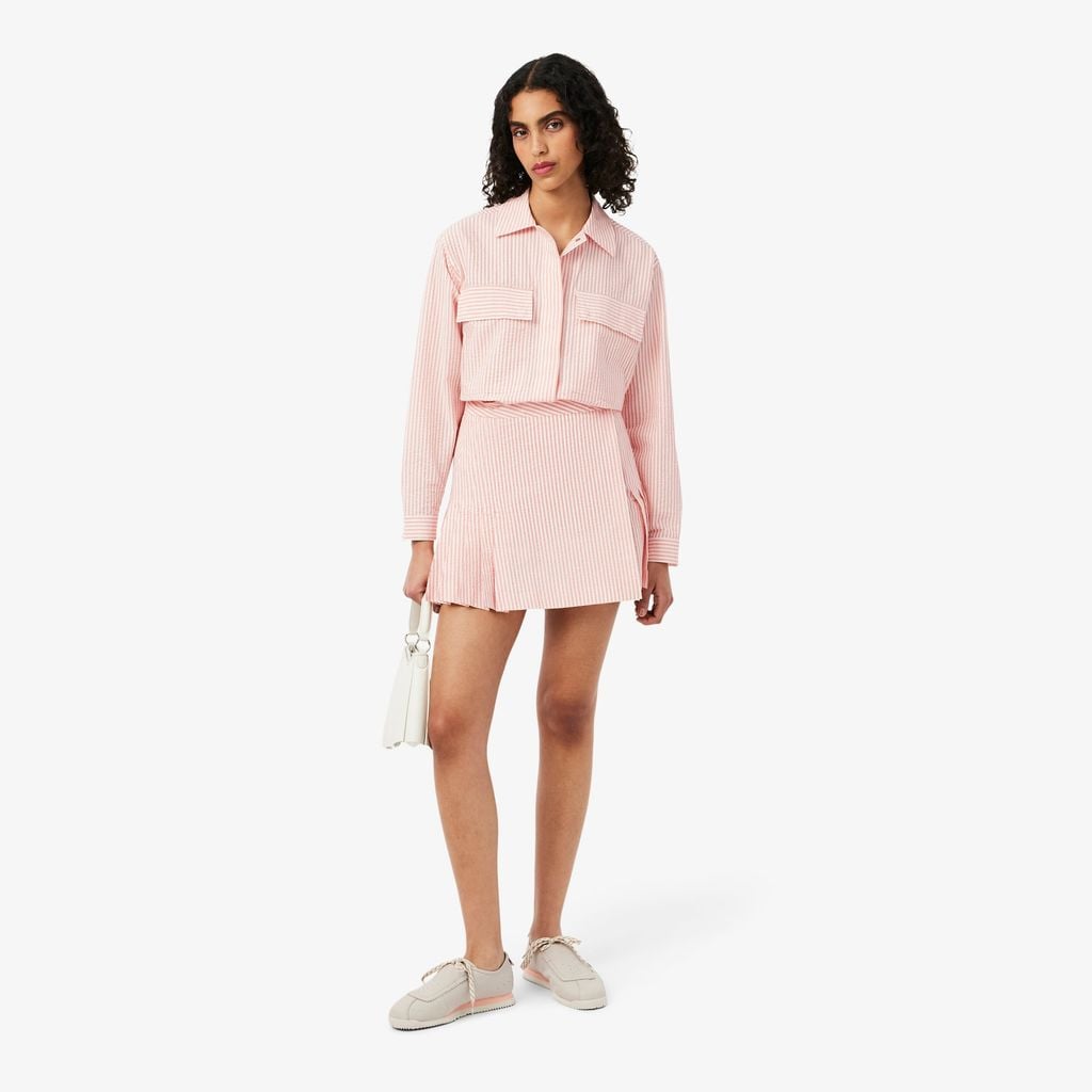 Váy Ngắn Lacoste Nữ Dáng Chữ A Chất Liệu Seersucker