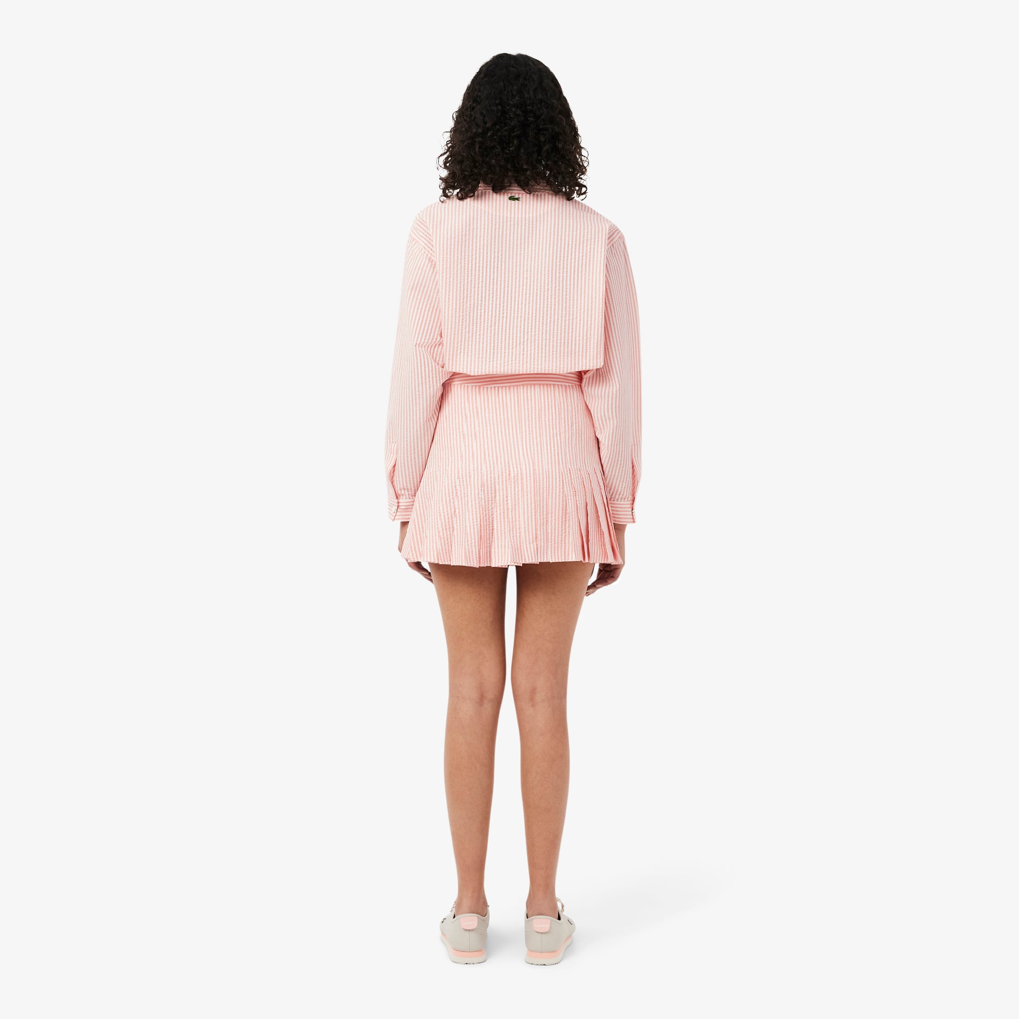 Váy Ngắn Lacoste Nữ Dáng Chữ A Chất Liệu Seersucker