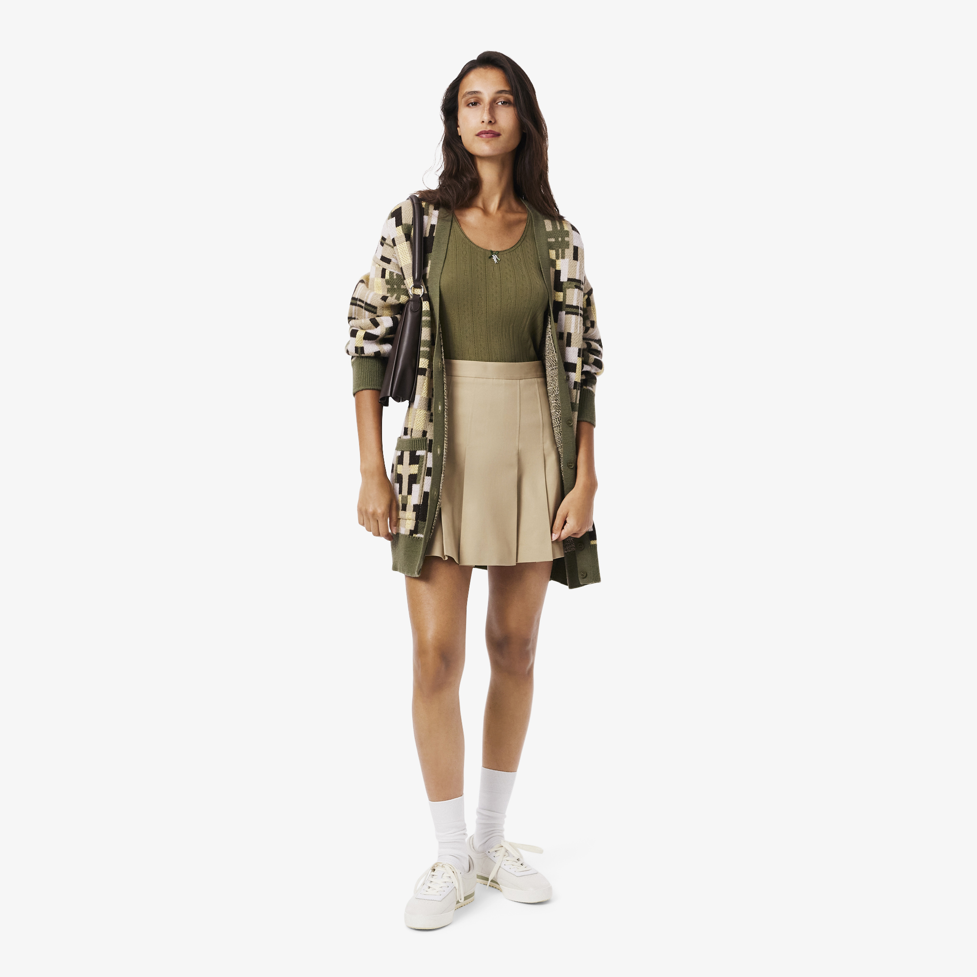 Váy Xếp Ly Ngắn Lacoste Nữ Chất Liệu Cotton Co Giãn