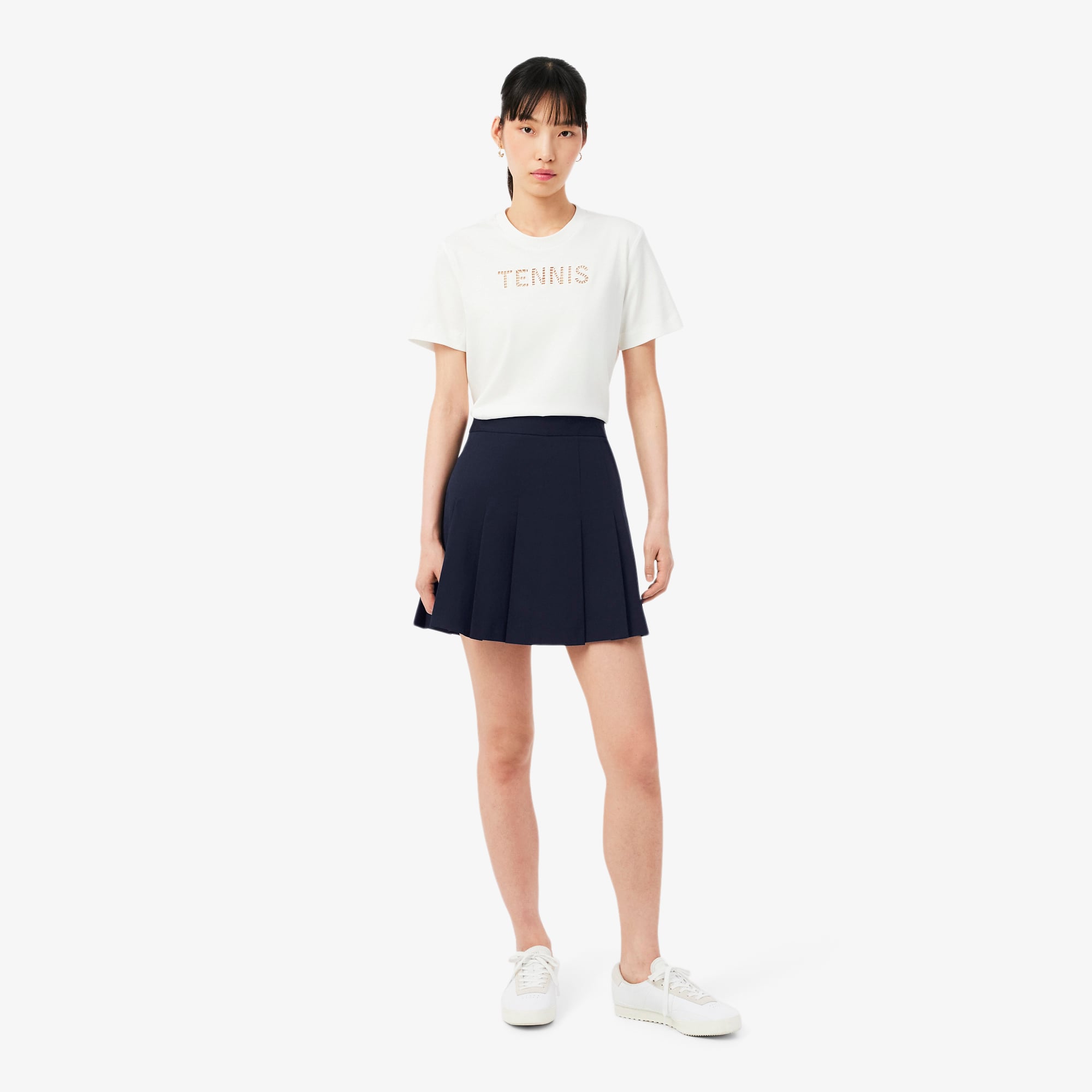 Váy Xếp Ly Ngắn Lacoste Nữ Chất Liệu Cotton Co Giãn