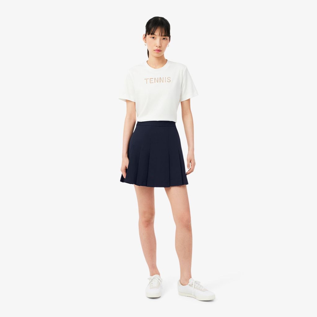Váy Xếp Ly Ngắn Lacoste Nữ Chất Liệu Cotton Co Giãn